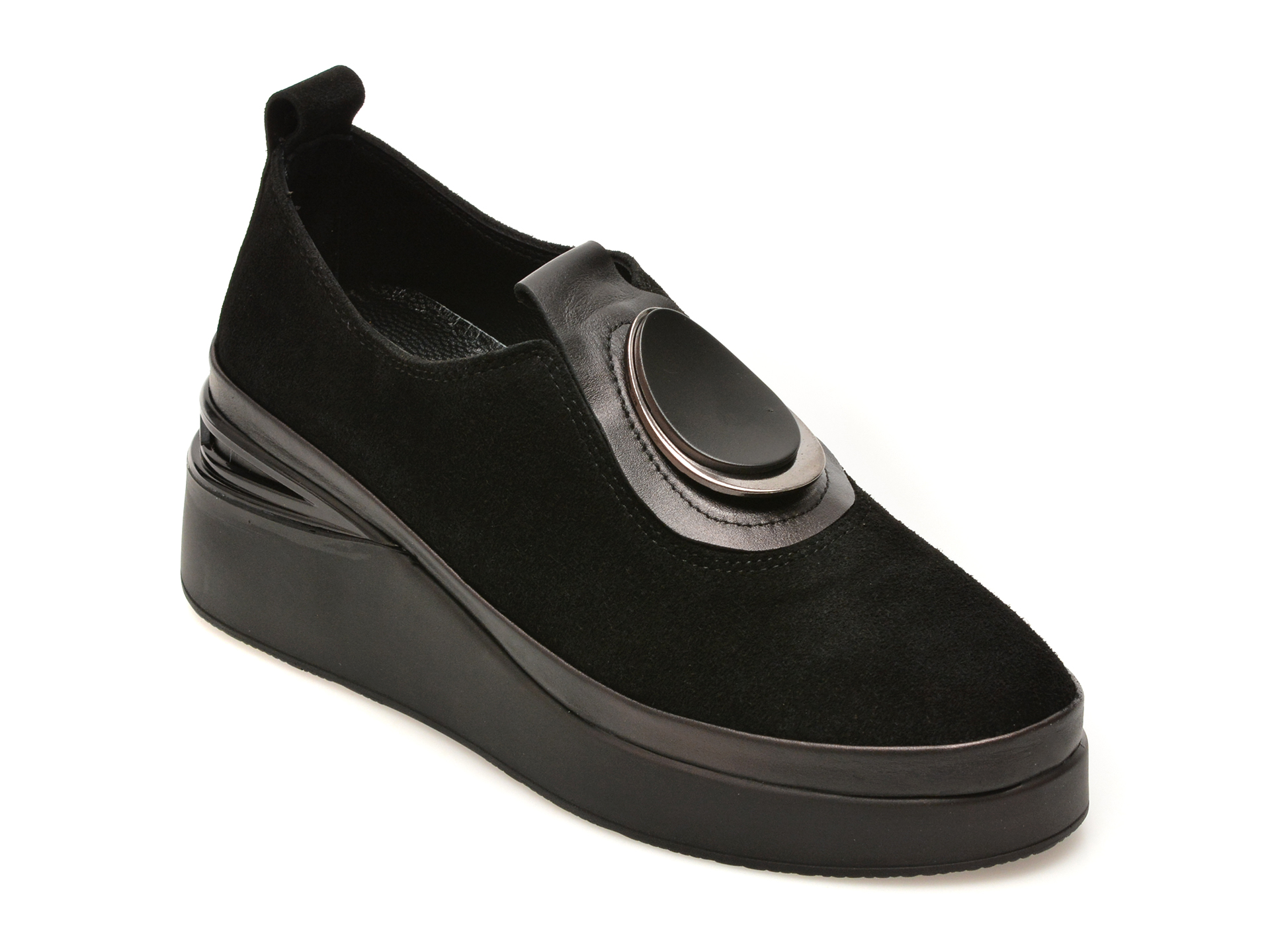 Pantofi negri din piele întoarsă, 2422450 – Image Pantofi negri din piele întoarsă, 2422450 – Image