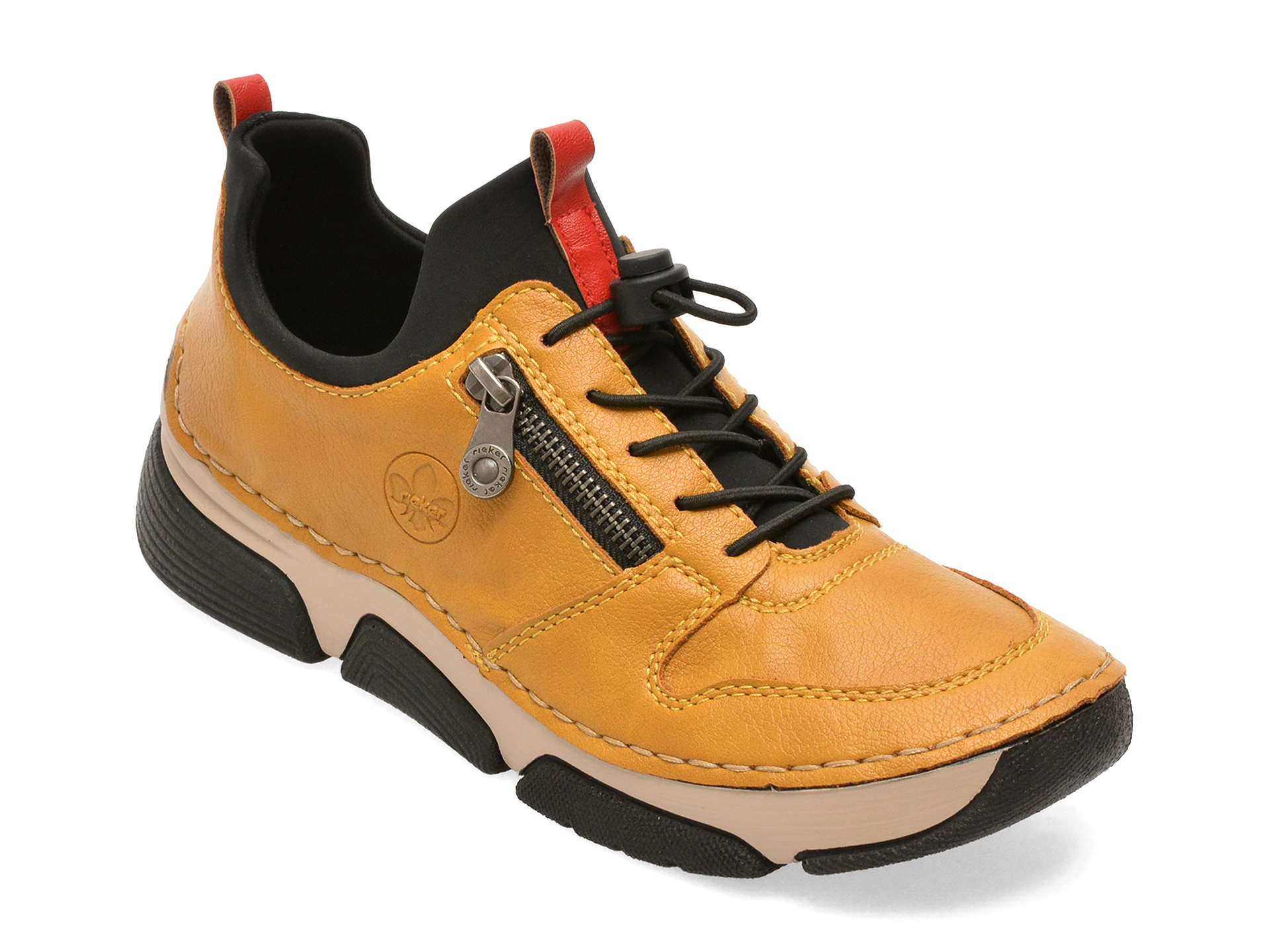 Pantofi sport galbeni, model 45951, din piele ecologică – Rieker Pantofi sport galbeni, model 45951, din piele ecologică – Rieker