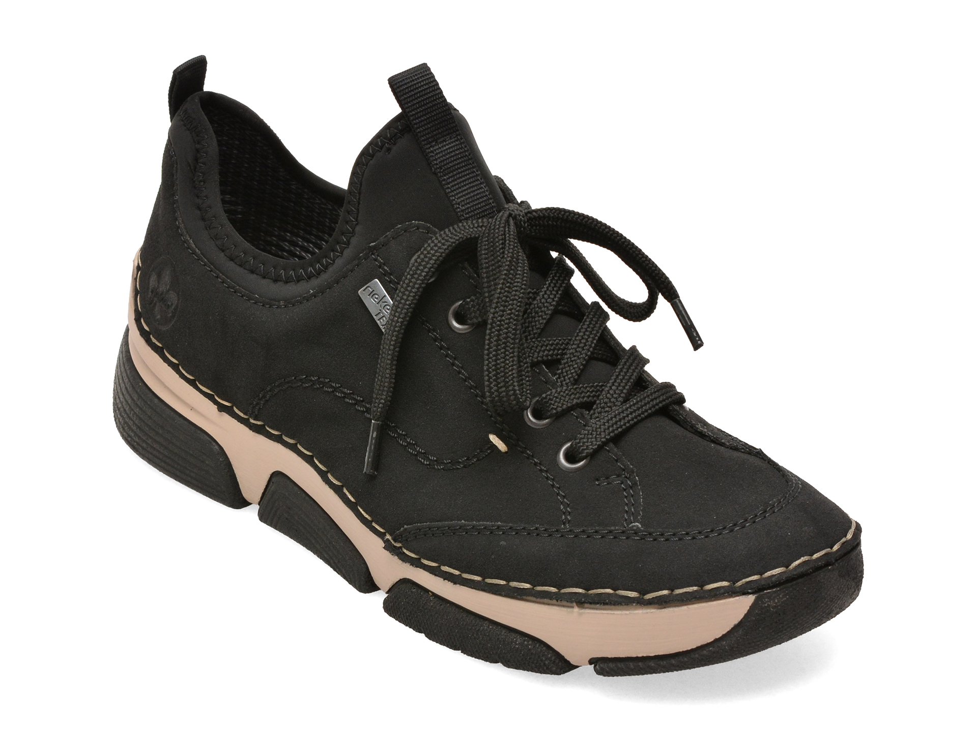 Pantofi sport negri, model 45976, din piele naturală – Rieker Pantofi sport negri, model 45976, din piele naturală – Rieker