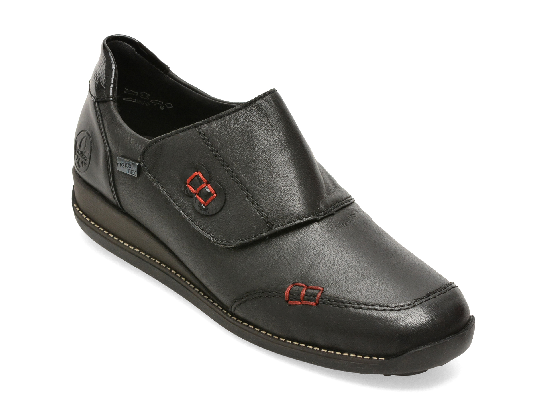 Pantofi negri din piele naturală, 44295 – Rieker Pantofi negri din piele naturală, 44295 – Rieker
