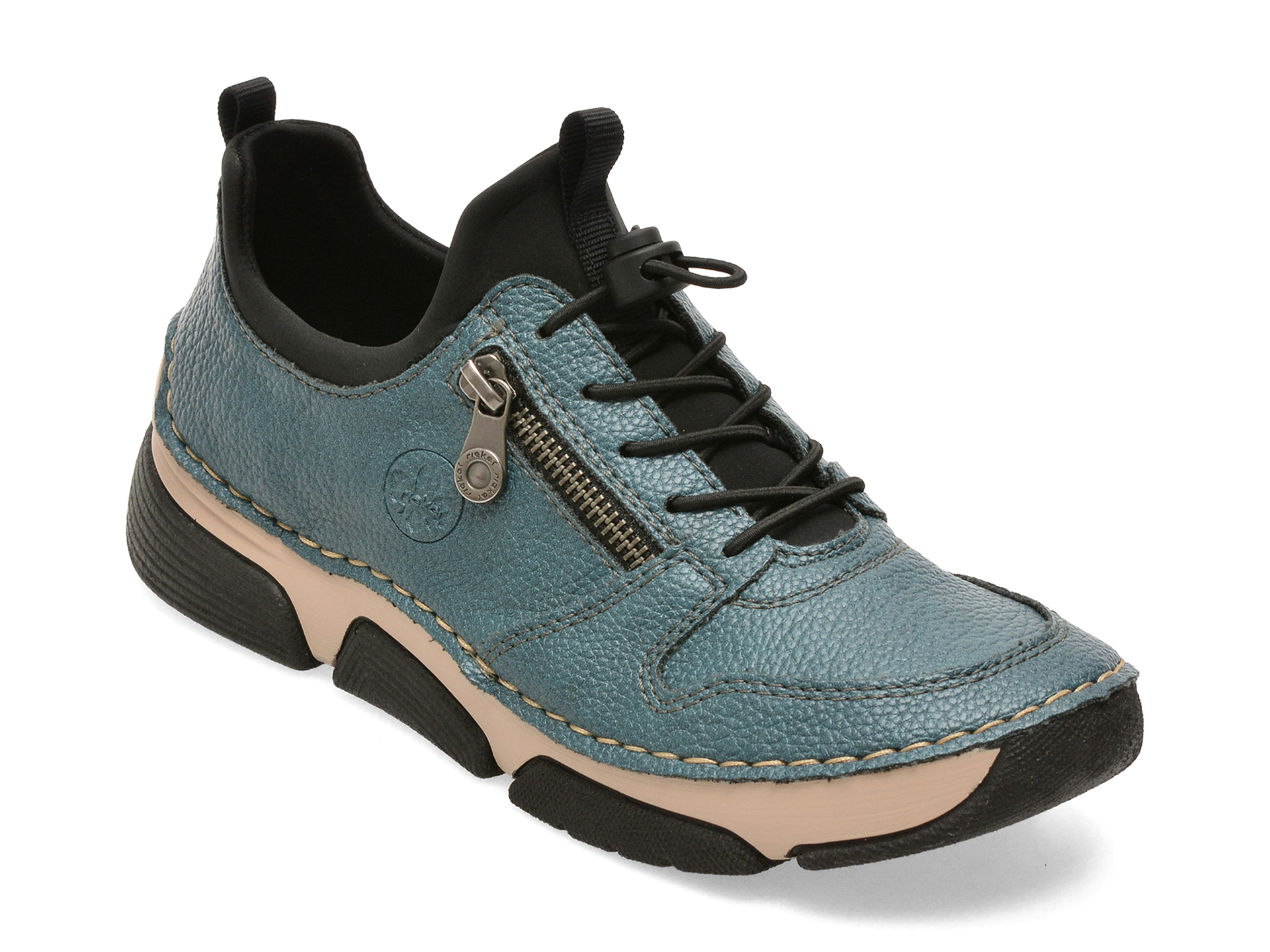 Pantofi sport albastri 45951, din piele ecologică – Rieker Pantofi sport albastri 45951, din piele ecologică – Rieker