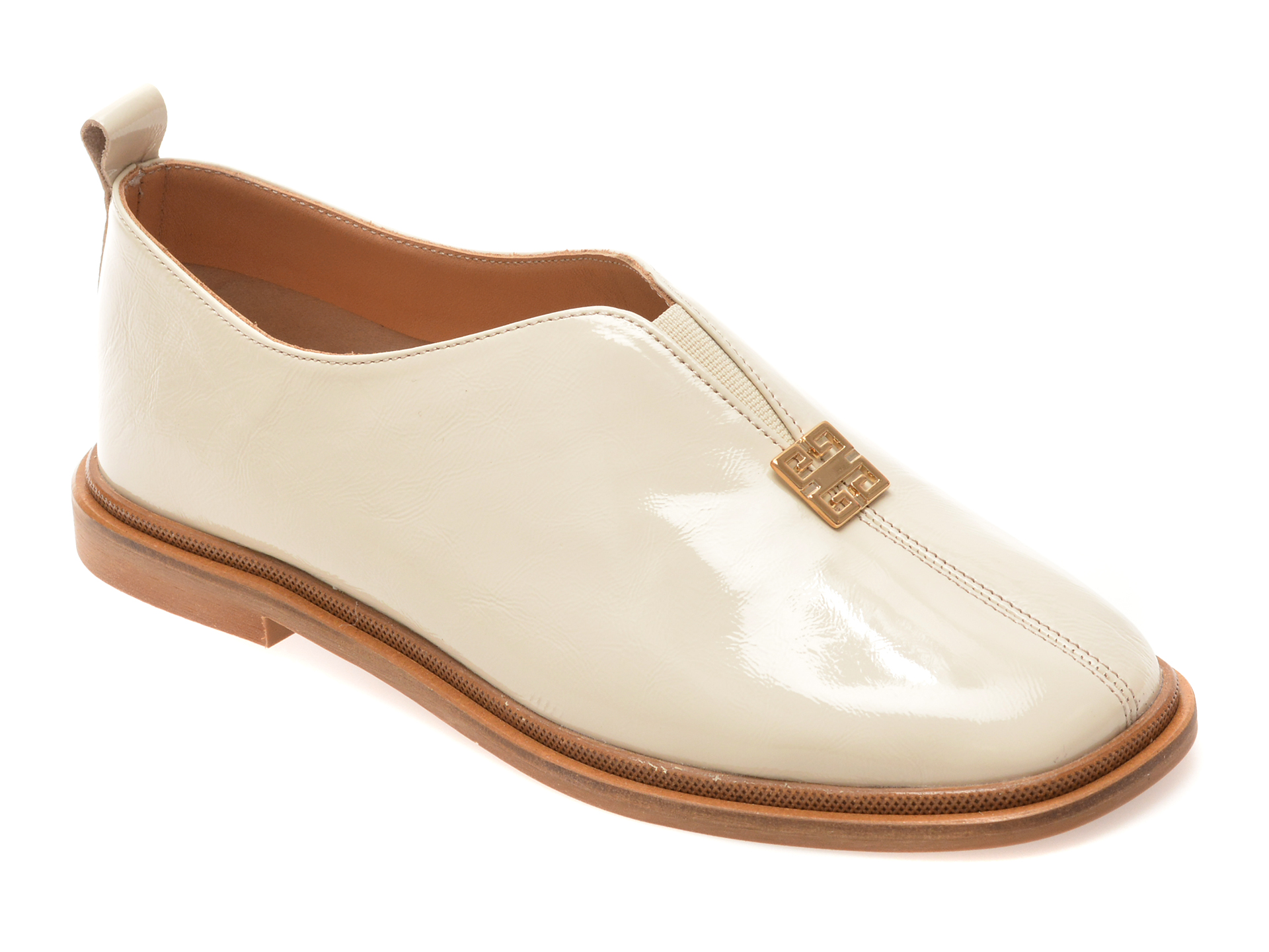 Pantofi bej din piele naturală lăcuită – Image Pantofi bej din piele naturală lăcuită – Image