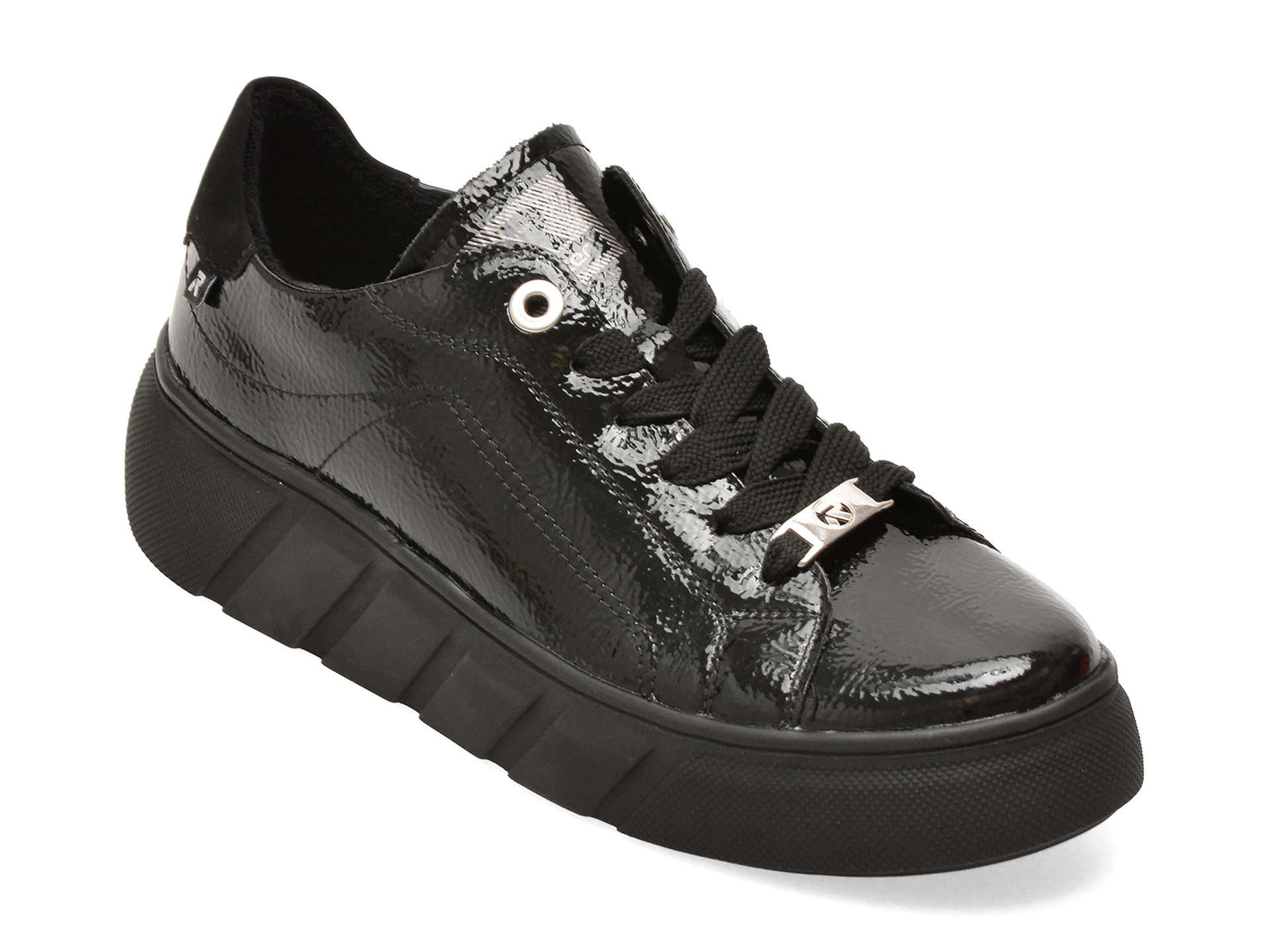 Pantofi sport negri W2601 din piele naturală lăcuită – Rieker Pantofi sport negri W2601 din piele naturală lăcuită – Rieker
