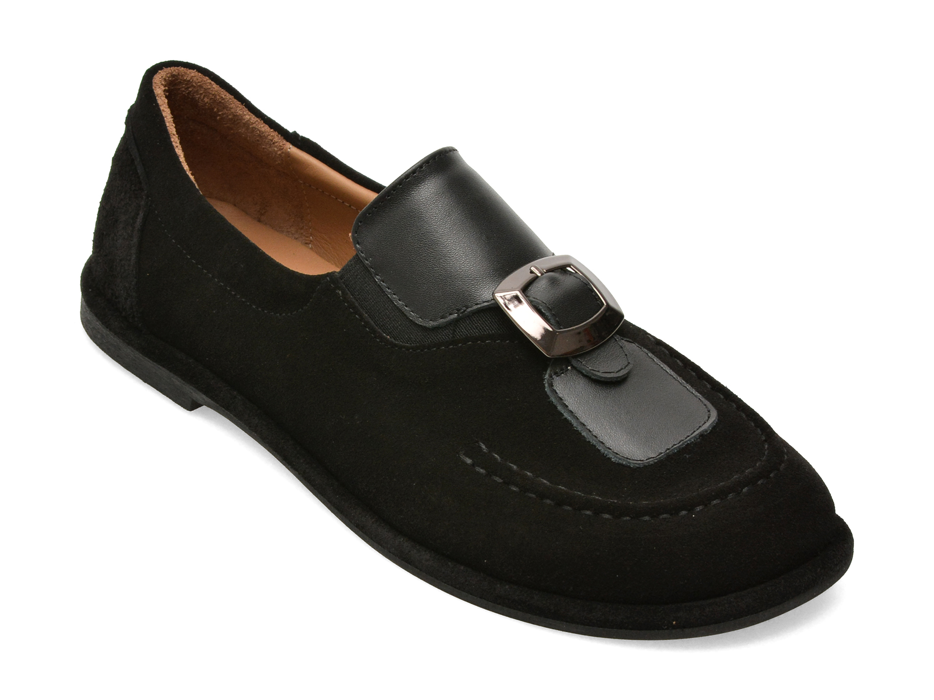 Mocasini negri din piele întoarsă, 1614110 – Epica Mocasini negri din piele întoarsă, 1614110 – Epica