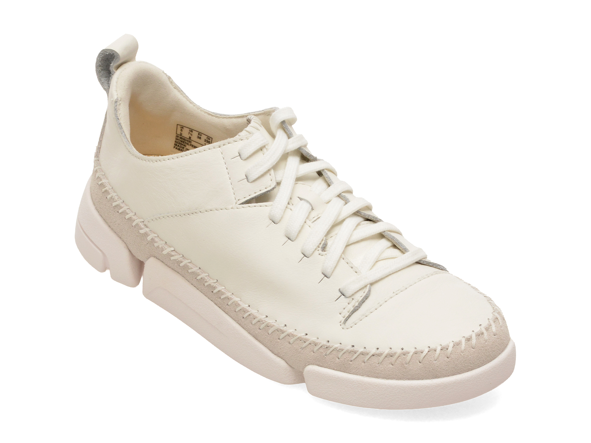Pantofi sport albi, TRIGENIC 2 FLEX, din piele naturală – Clarks Pantofi sport albi, TRIGENIC 2 FLEX, din piele naturală – Clarks