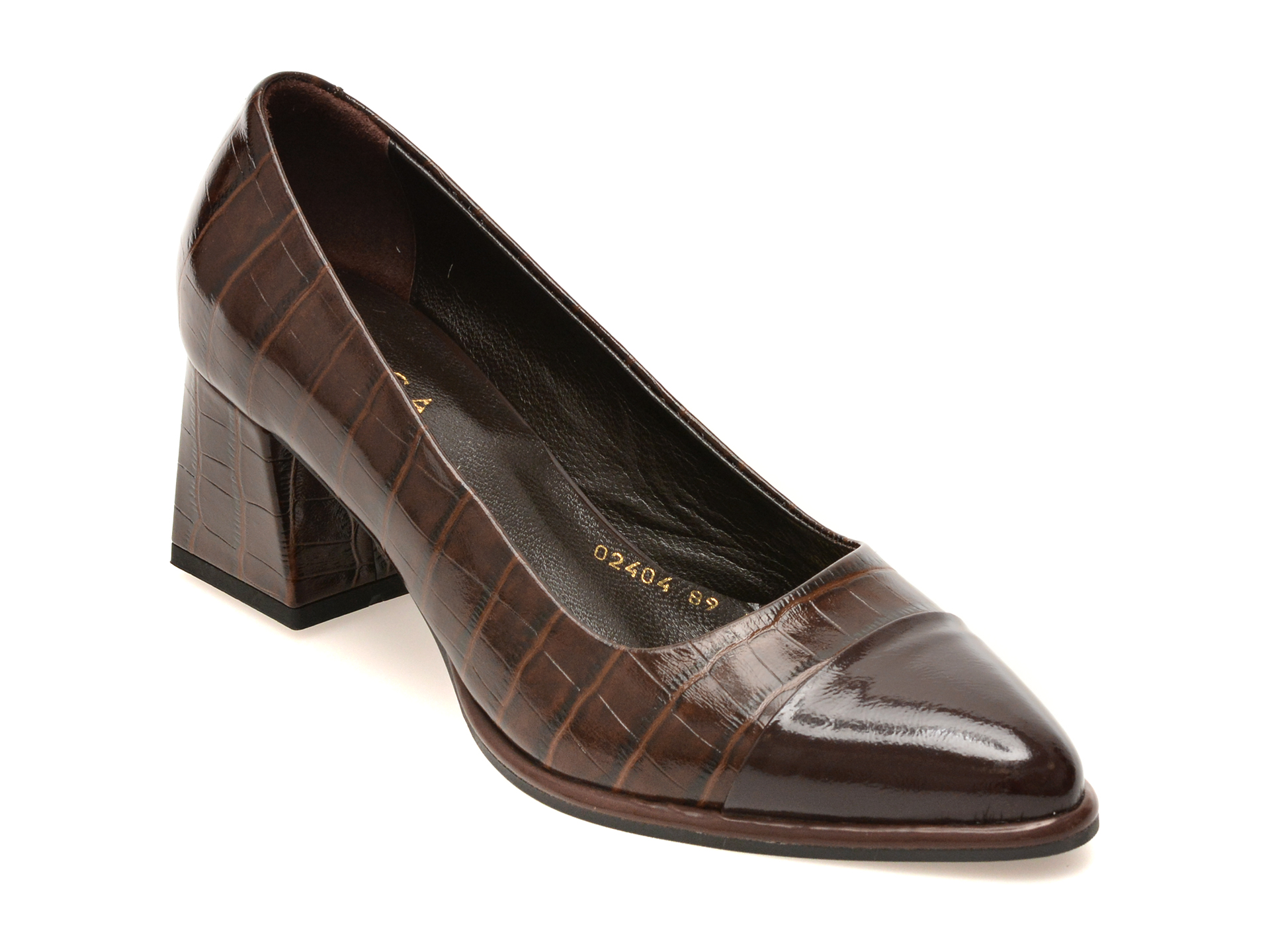 Pantofi eleganți maro, 3512404, din piele croco – Epica Pantofi eleganți maro, 3512404, din piele croco – Epica