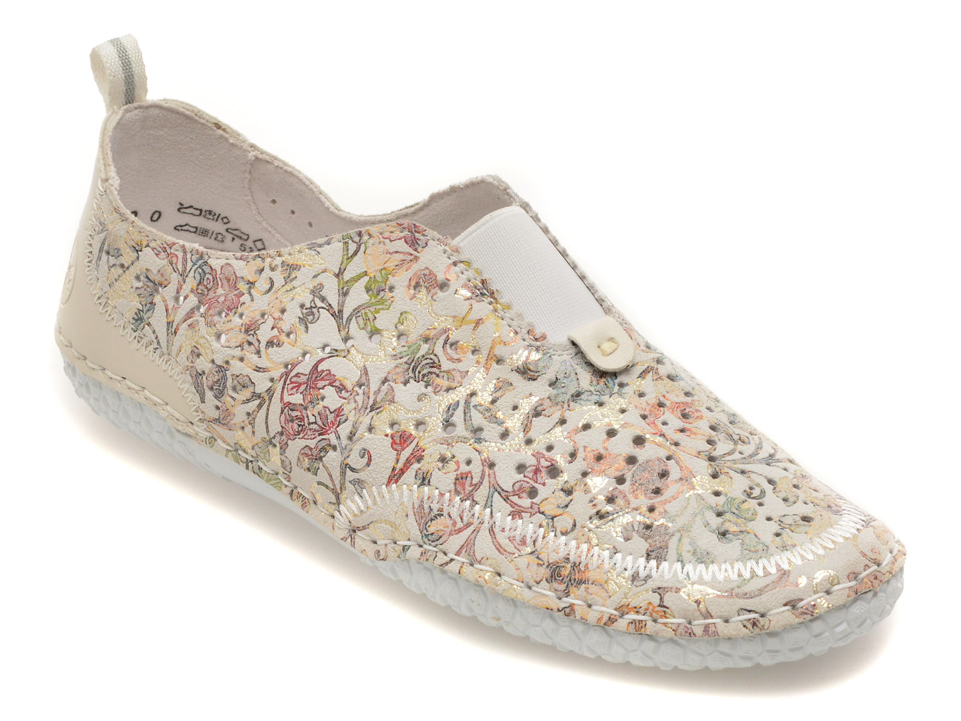 Pantofi casual multicolor, 43663, din piele naturală – Rieker Pantofi casual multicolor, 43663, din piele naturală – Rieker