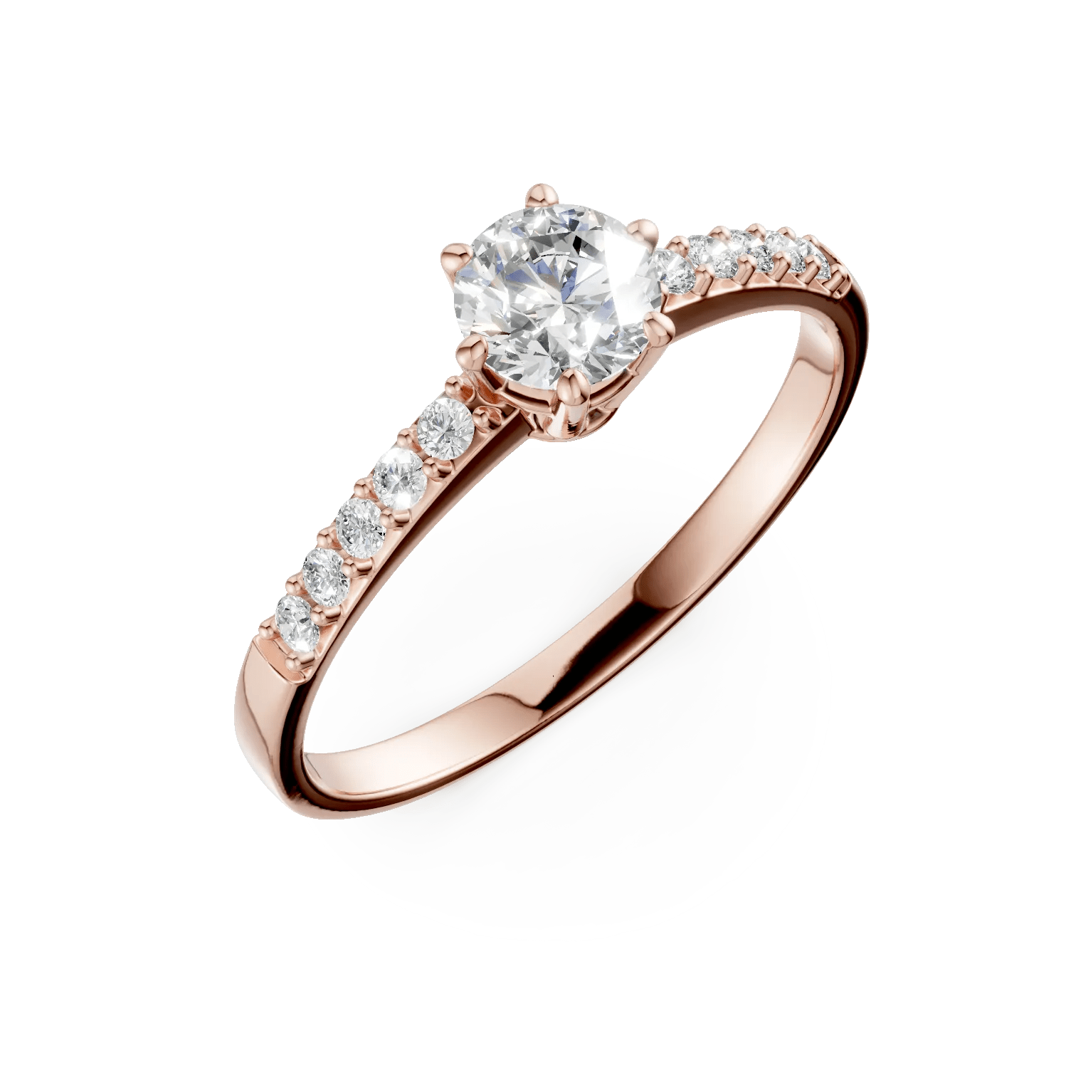 Inel logodnă aur roz cu zirconii Inel logodnă aur roz cu zirconii