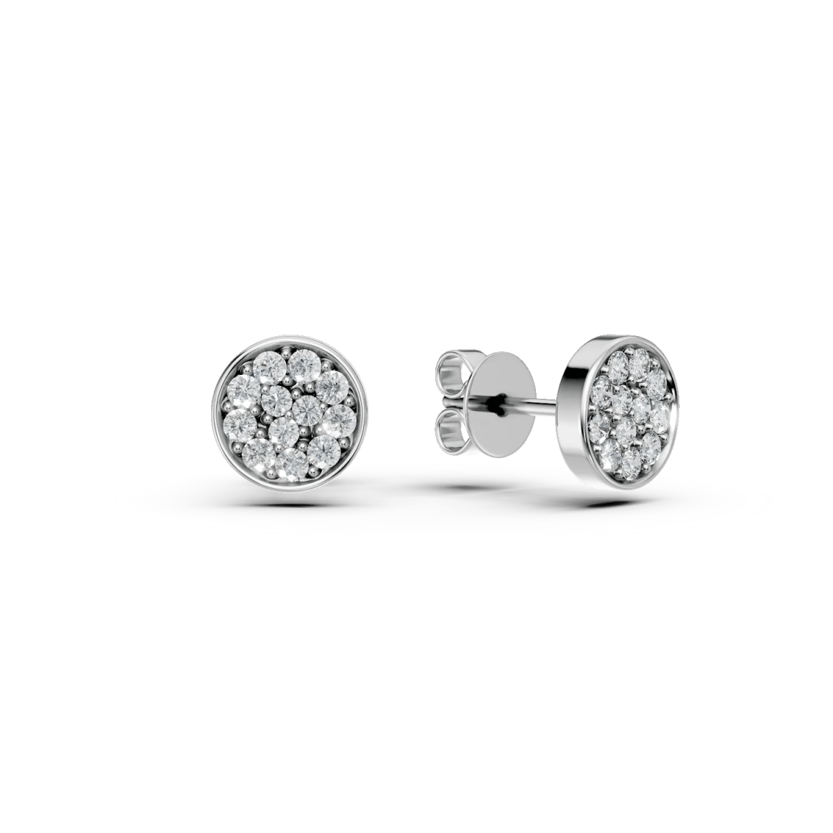 Cercei din aur alb cu diamante de 0.141ct Cercei din aur alb cu diamante de 0.141ct