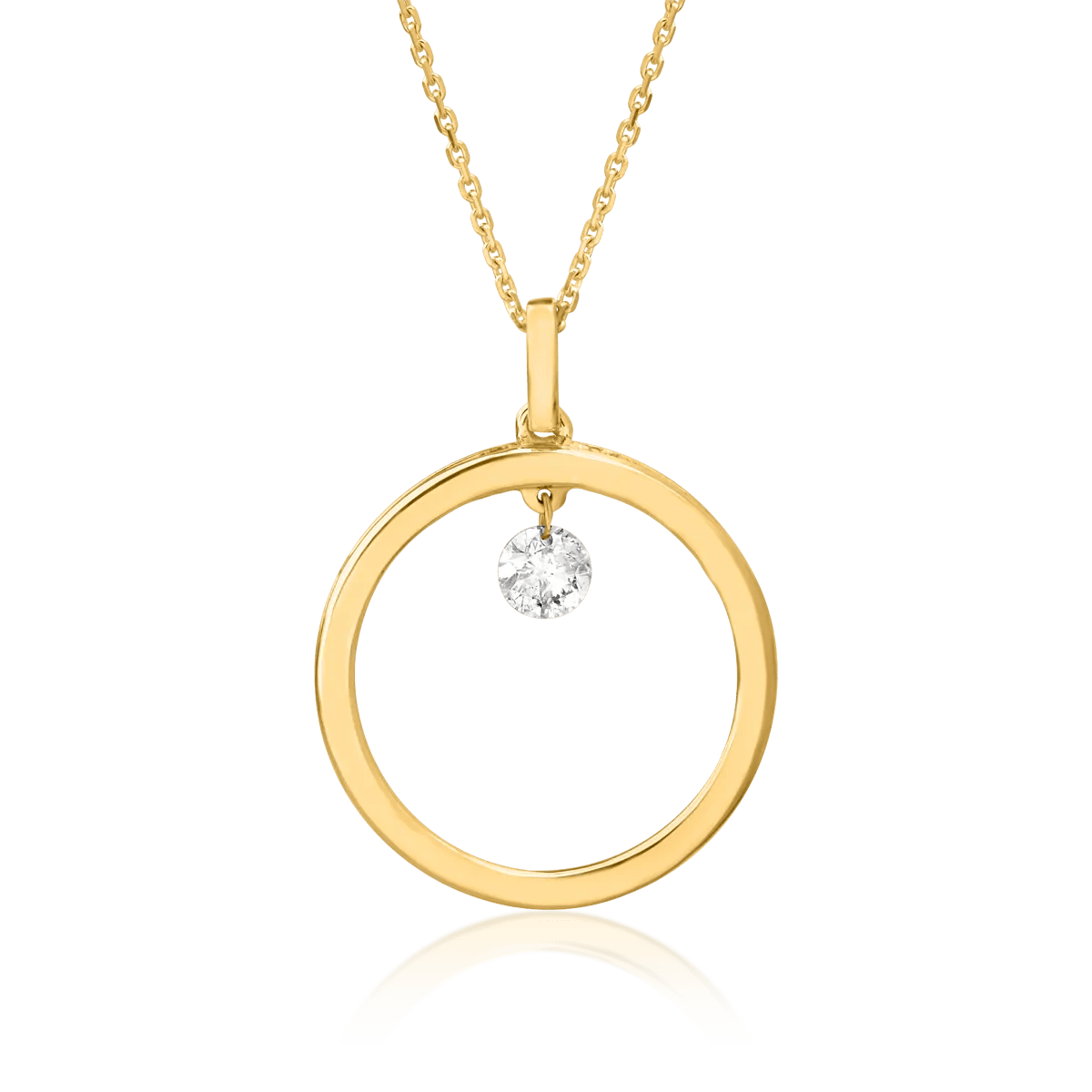 Lanț cu pandantiv din aur galben și diamant de 0.11ct Lanț cu pandantiv din aur galben și diamant de 0.11ct
