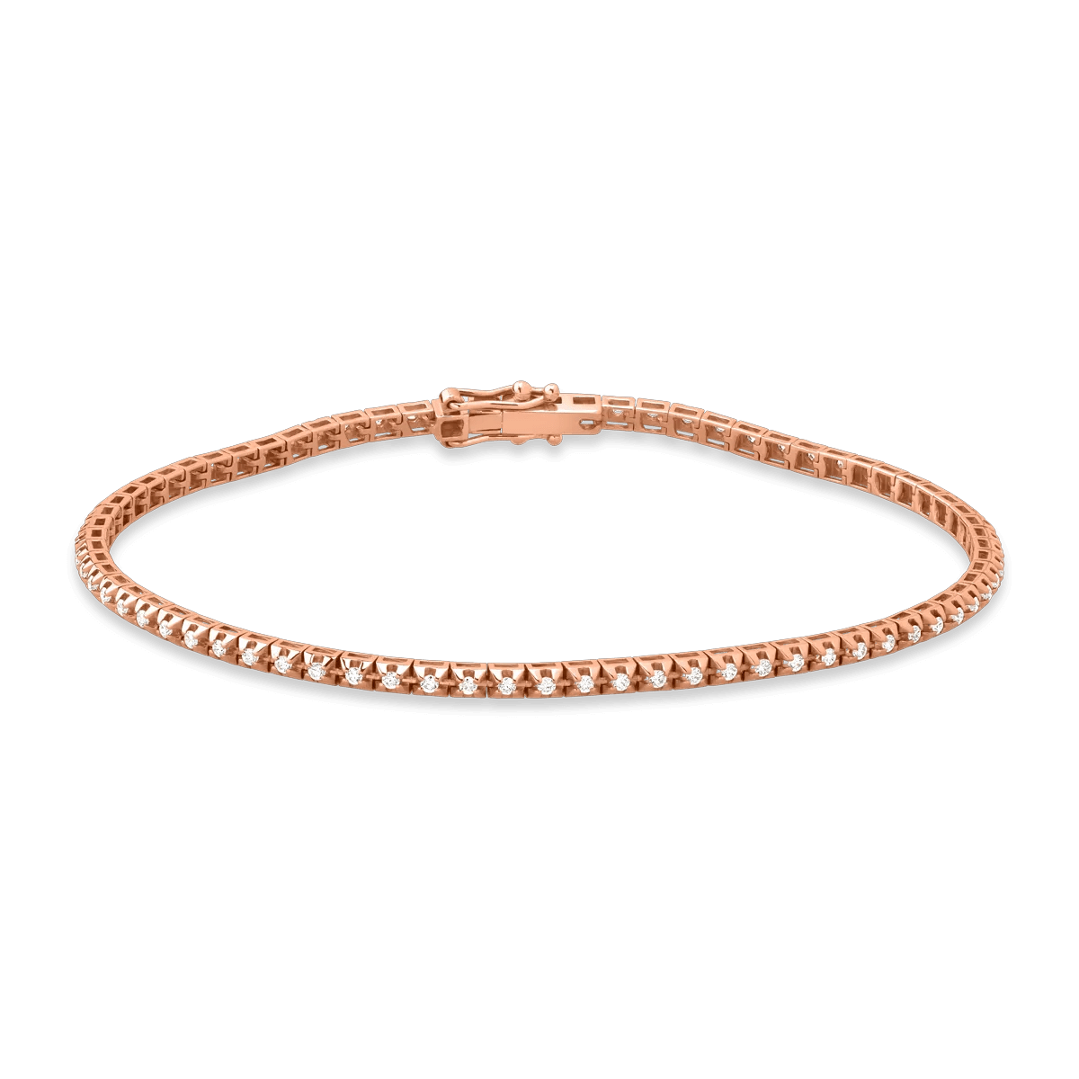 Brăţară tennis din aur roz cu diamante de 0.5ct Brăţară tennis din aur roz cu diamante de 0.5ct