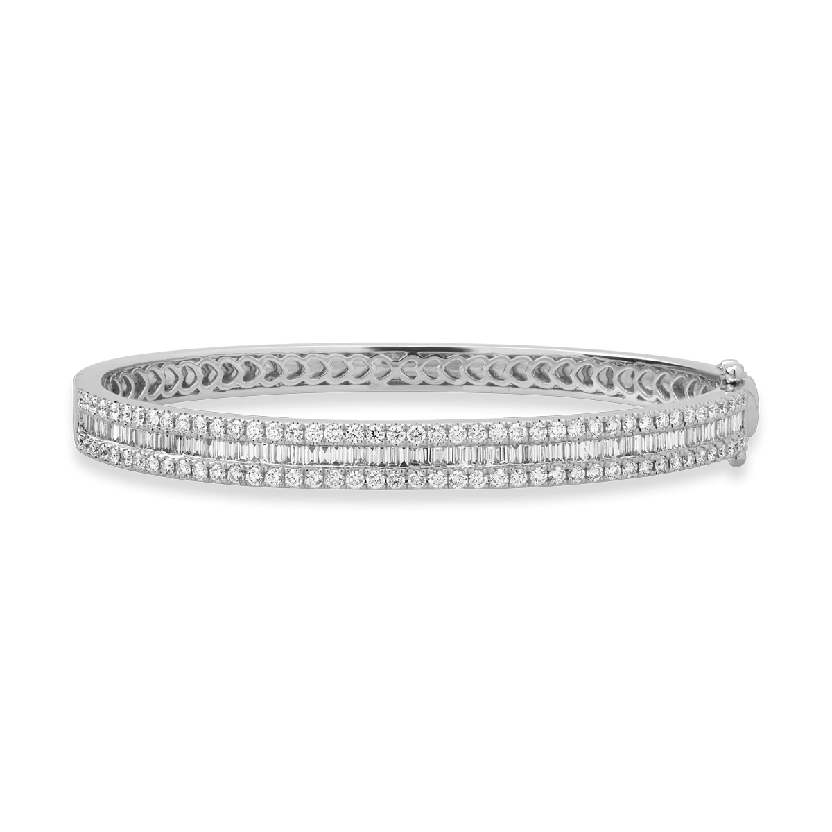Brățară din aur alb cu diamante baguette și rotunde de 2.67ct Brățară din aur alb cu diamante baguette și rotunde de 2.67ct