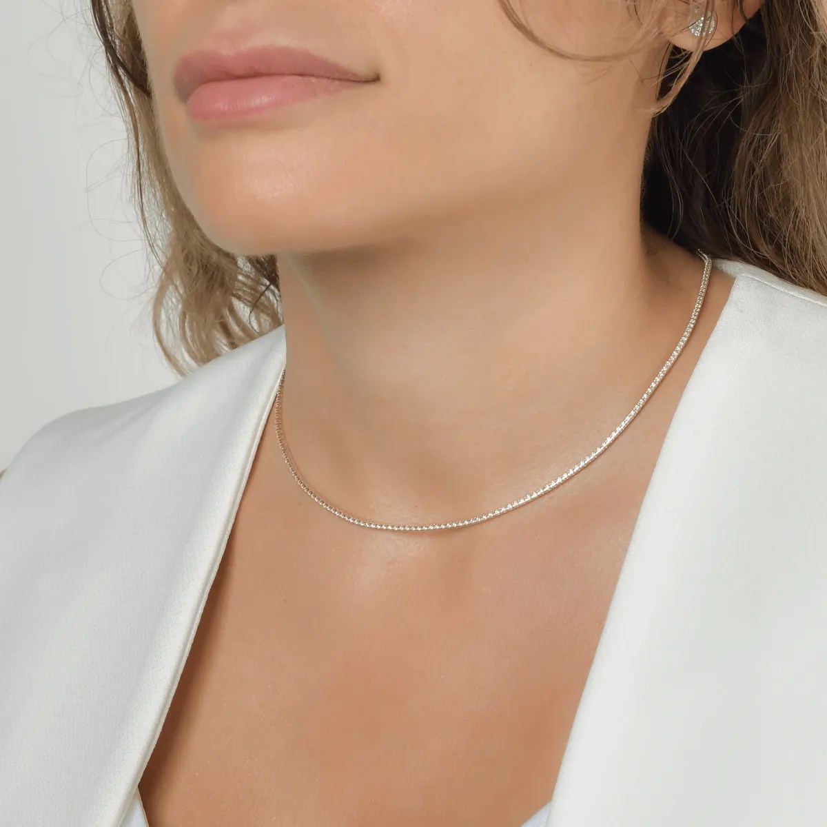 Colier tennis aur alb cu diamante 2ct – Teilor Colier tennis aur alb cu diamante 2ct – Teilor