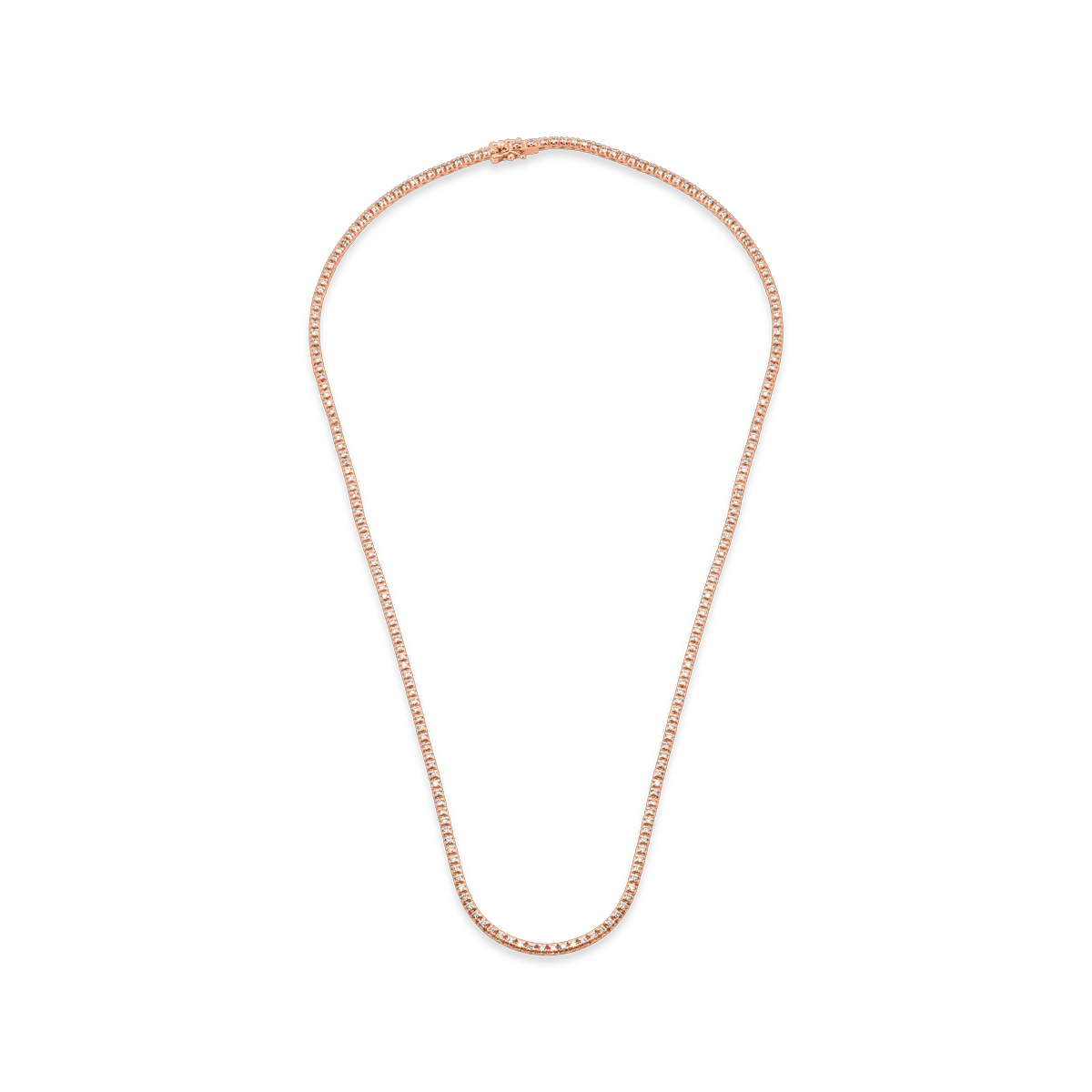 Colier tennis din aur roz cu diamante de 2ct Colier tennis din aur roz cu diamante de 2ct