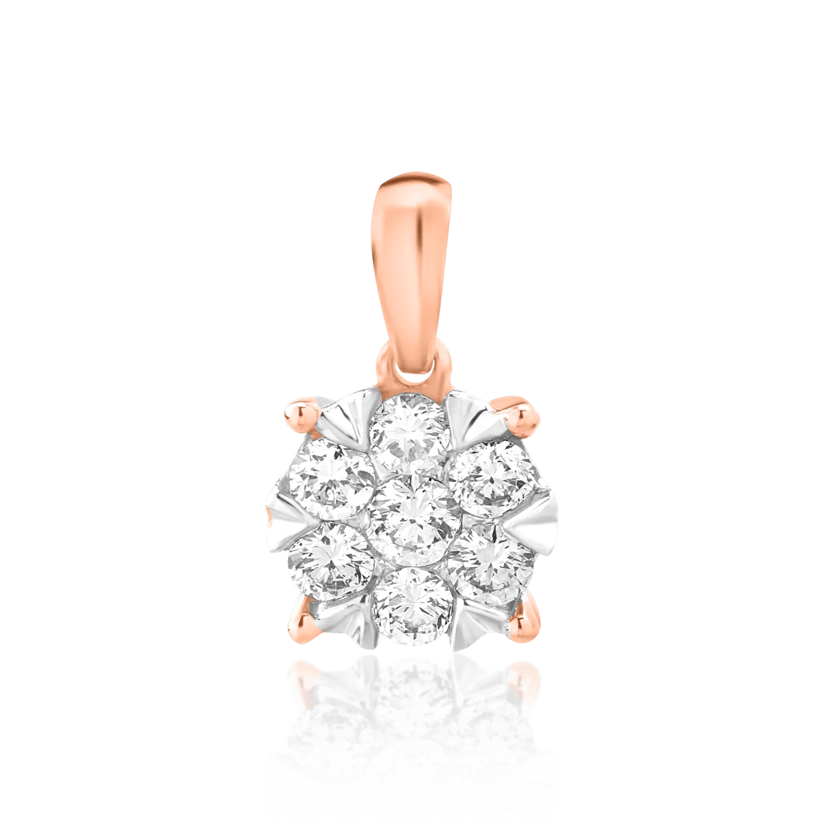 Pandantiv cu aur roz și diamante de 0.34ct Pandantiv cu aur roz și diamante de 0.34ct