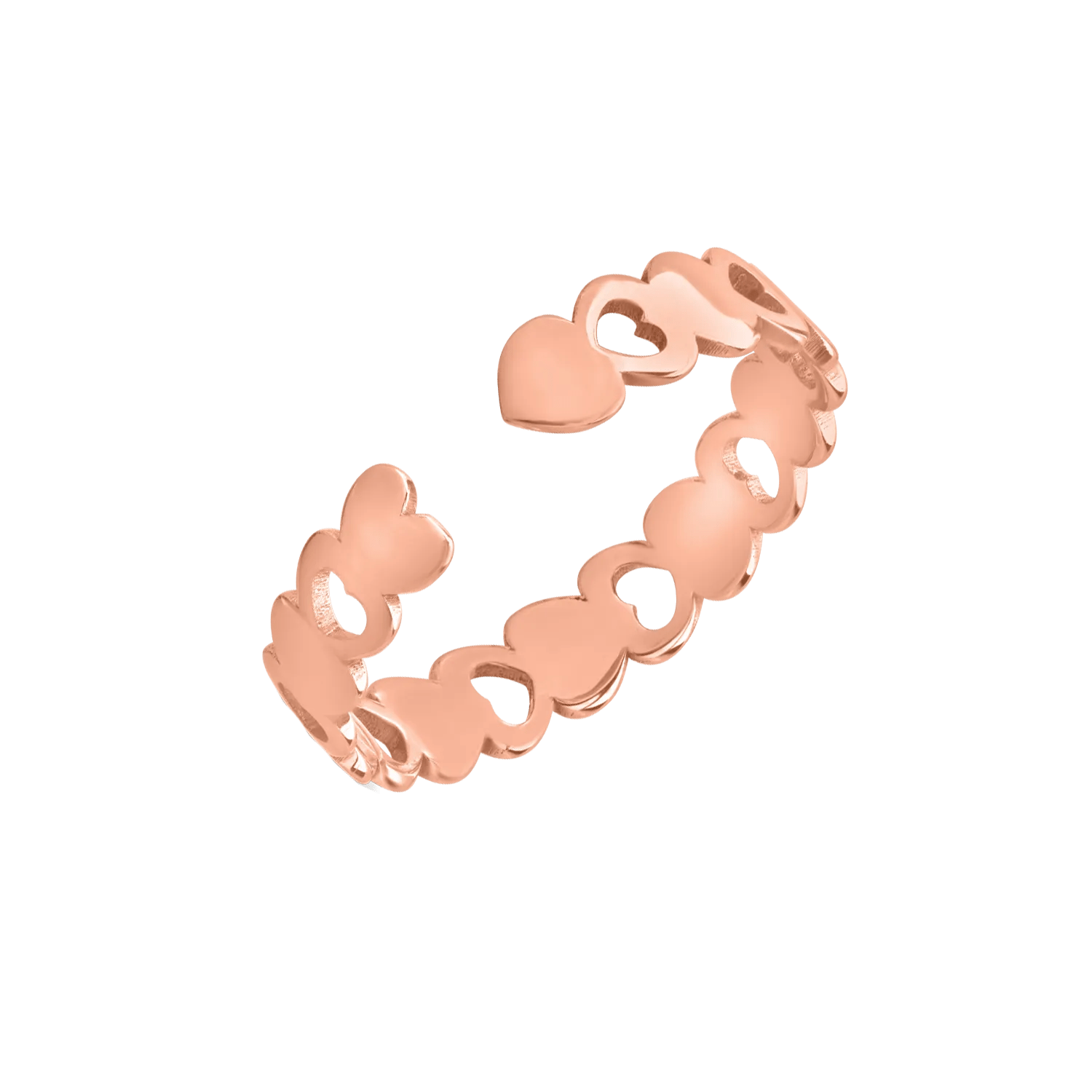 Inel din aur roz cu inimioare Inel din aur roz cu inimioare
