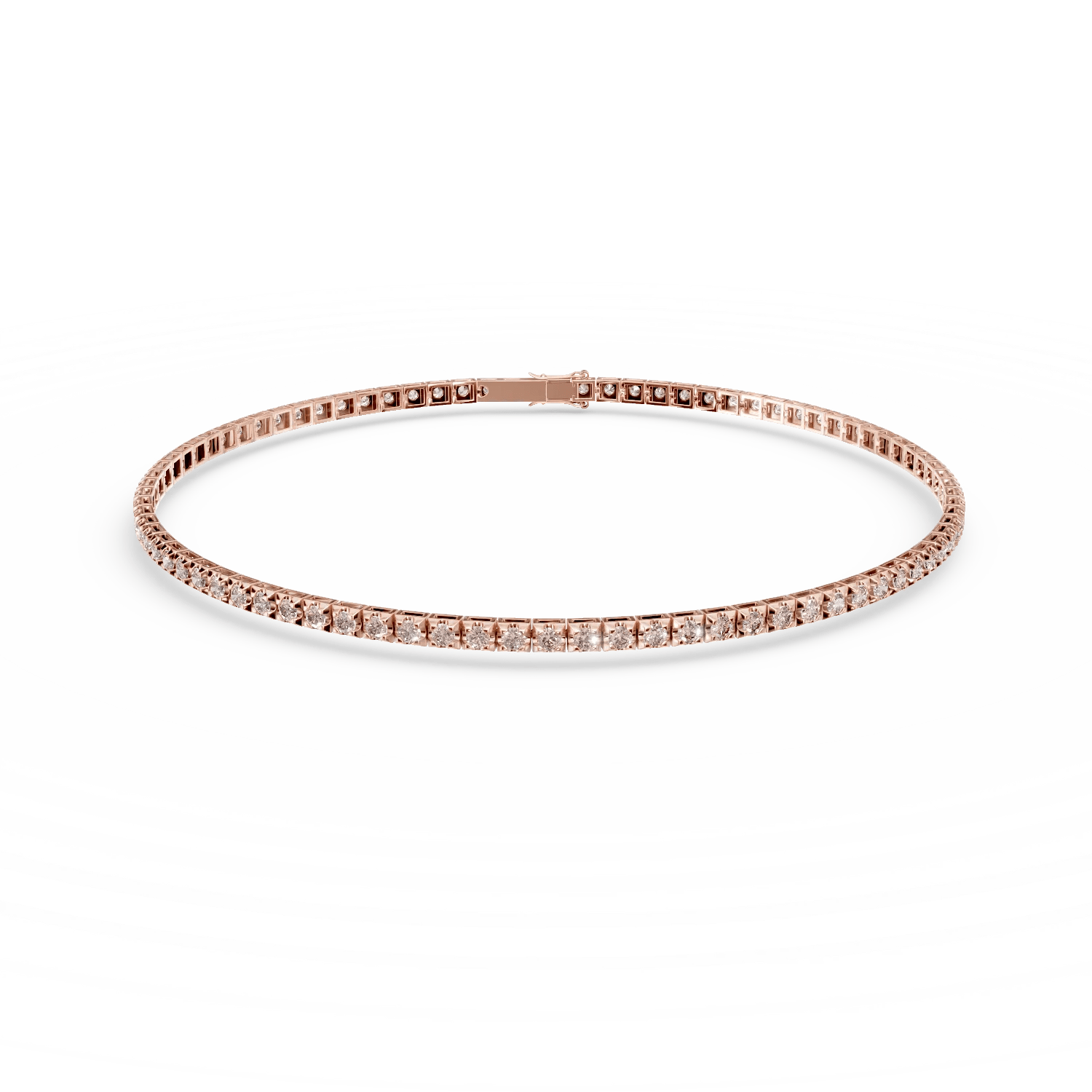 Brățară tennis din aur roz cu diamante maro de 1.6ct Brățară tennis din aur roz cu diamante maro de 1.6ct