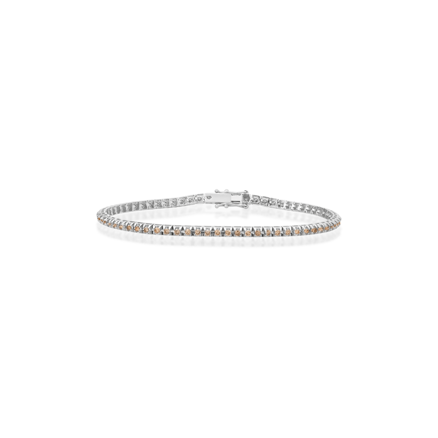 Brățară tennis din aur alb cu diamante maro de 0.78ct Brățară tennis din aur alb cu diamante maro de 0.78ct