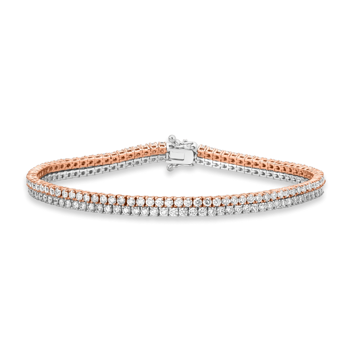 Brățară tennis din aur alb-roz cu diamante de 4.72ct Brățară tennis din aur alb-roz cu diamante de 4.72ct