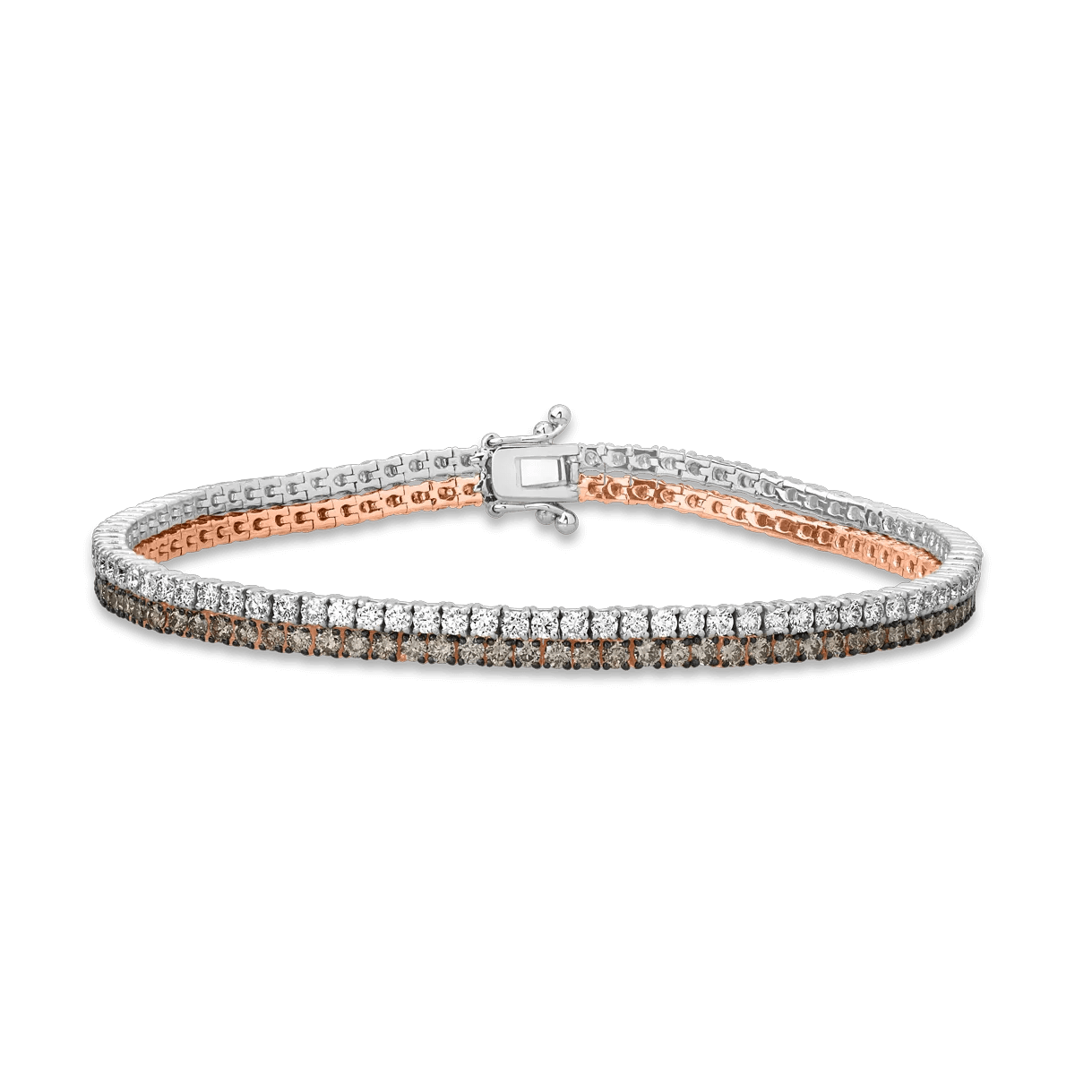 Brățară tennis din aur alb-roz cu diamante de 4.7ct Brățară tennis din aur alb-roz cu diamante de 4.7ct