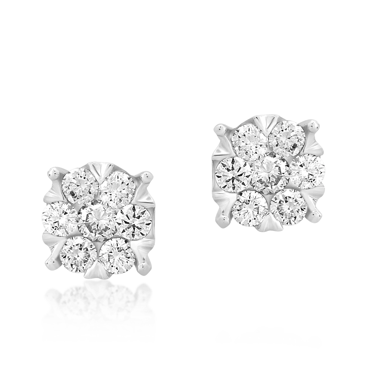 Cercei aur alb cu diamante 0.5ct Cercei aur alb cu diamante 0.5ct