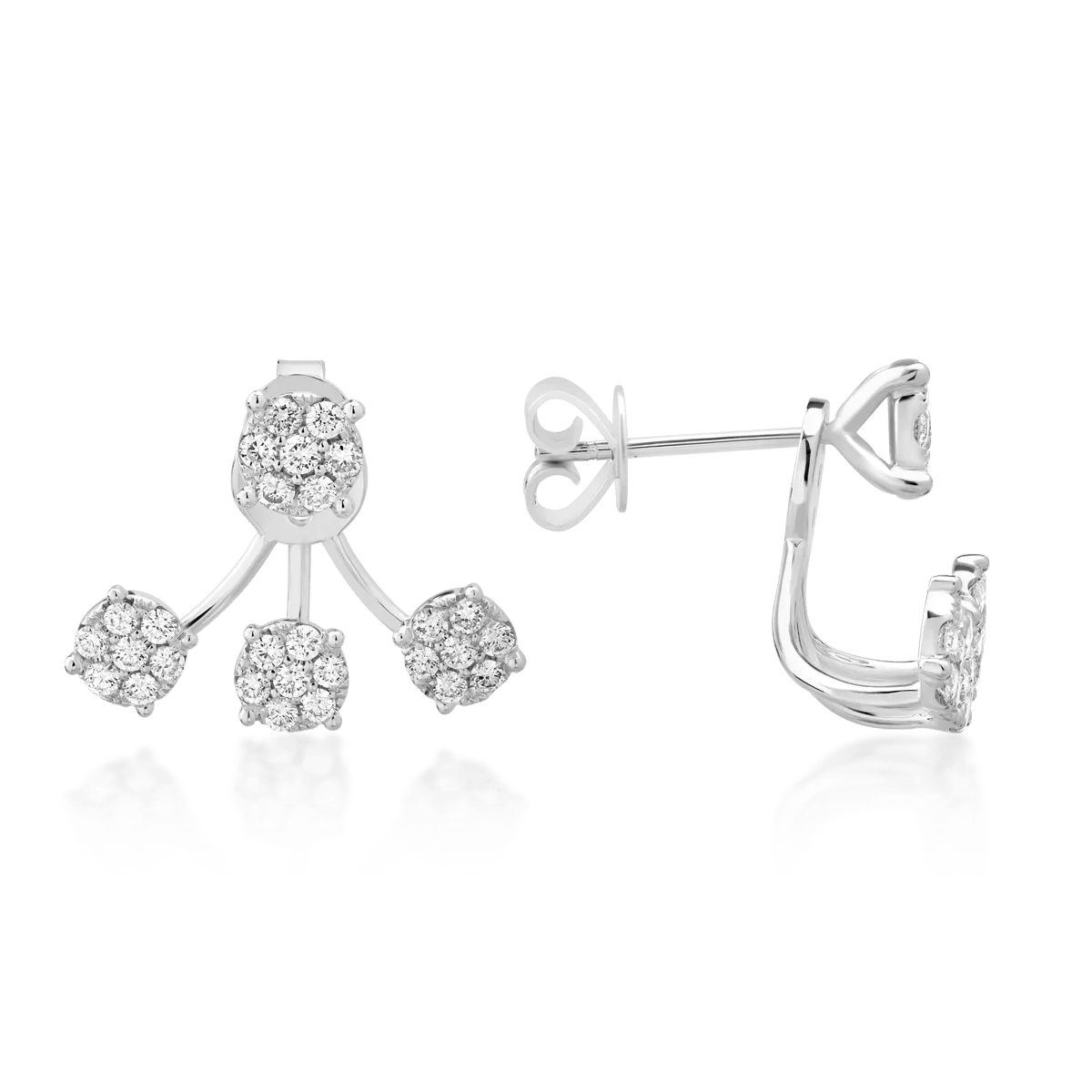 Cercei din aur alb cu diamante de 0.87ct Cercei din aur alb cu diamante de 0.87ct