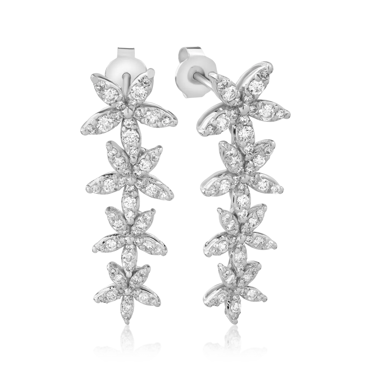 Cercei din aur alb cu diamante de 1.11ct Cercei din aur alb cu diamante de 1.11ct