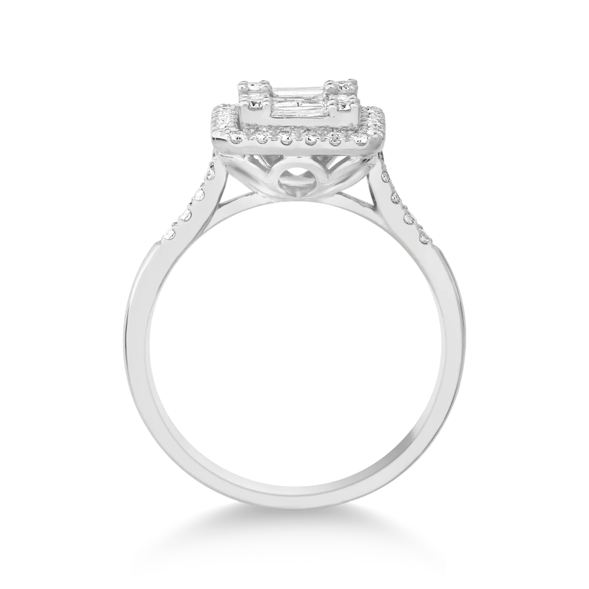 Inel din aur alb cu diamante de 0.4ct și 0.3ct Inel din aur alb cu diamante de 0.4ct și 0.3ct