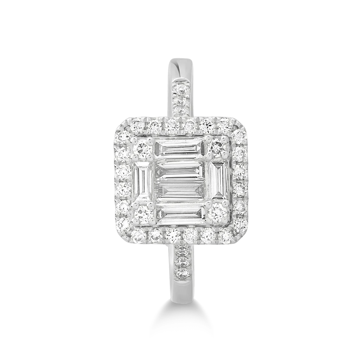 Inel din aur alb cu diamante de 0.4ct și 0.3ct Inel din aur alb cu diamante de 0.4ct și 0.3ct