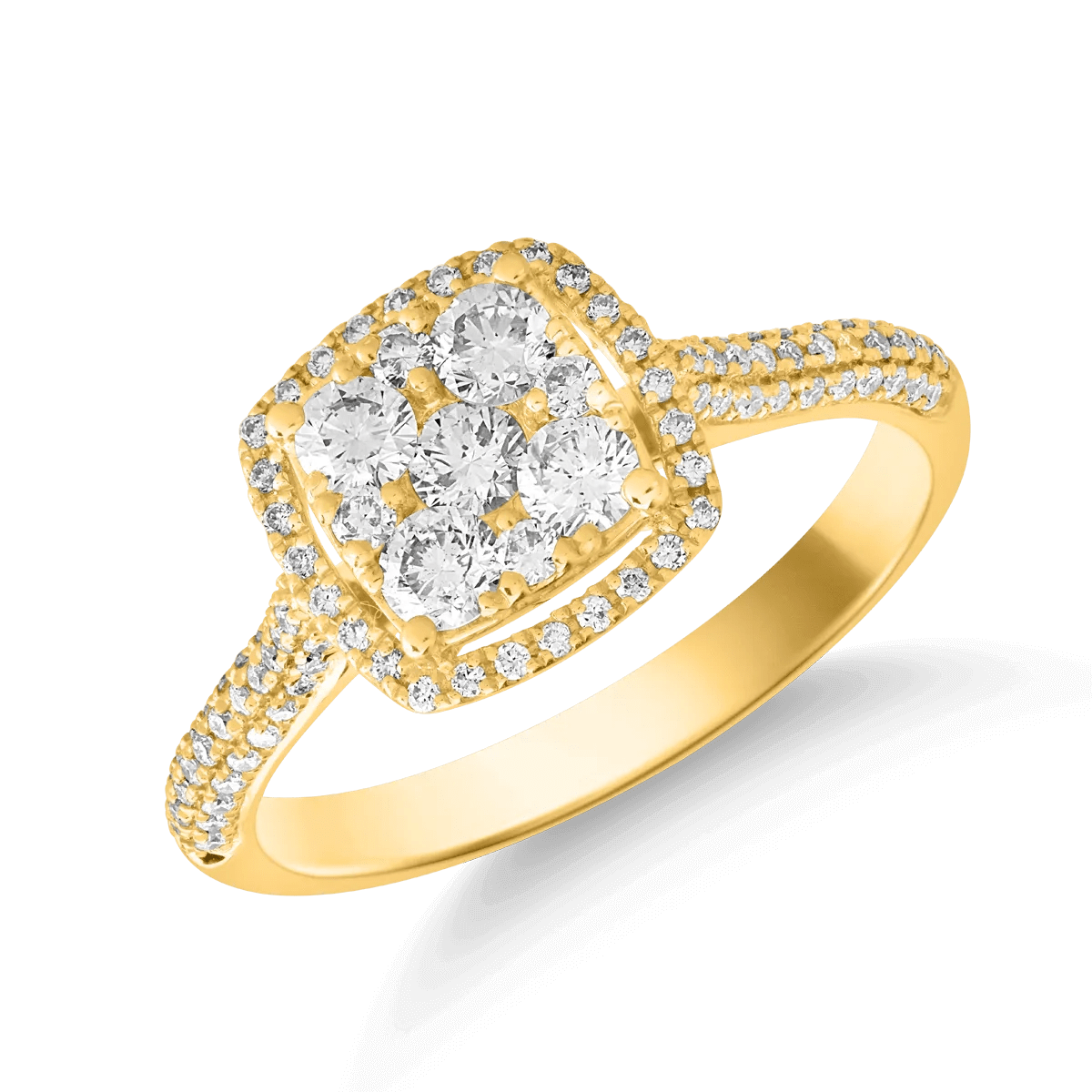 Inel din aur galben cu diamante de 0.55ct Inel din aur galben cu diamante de 0.55ct