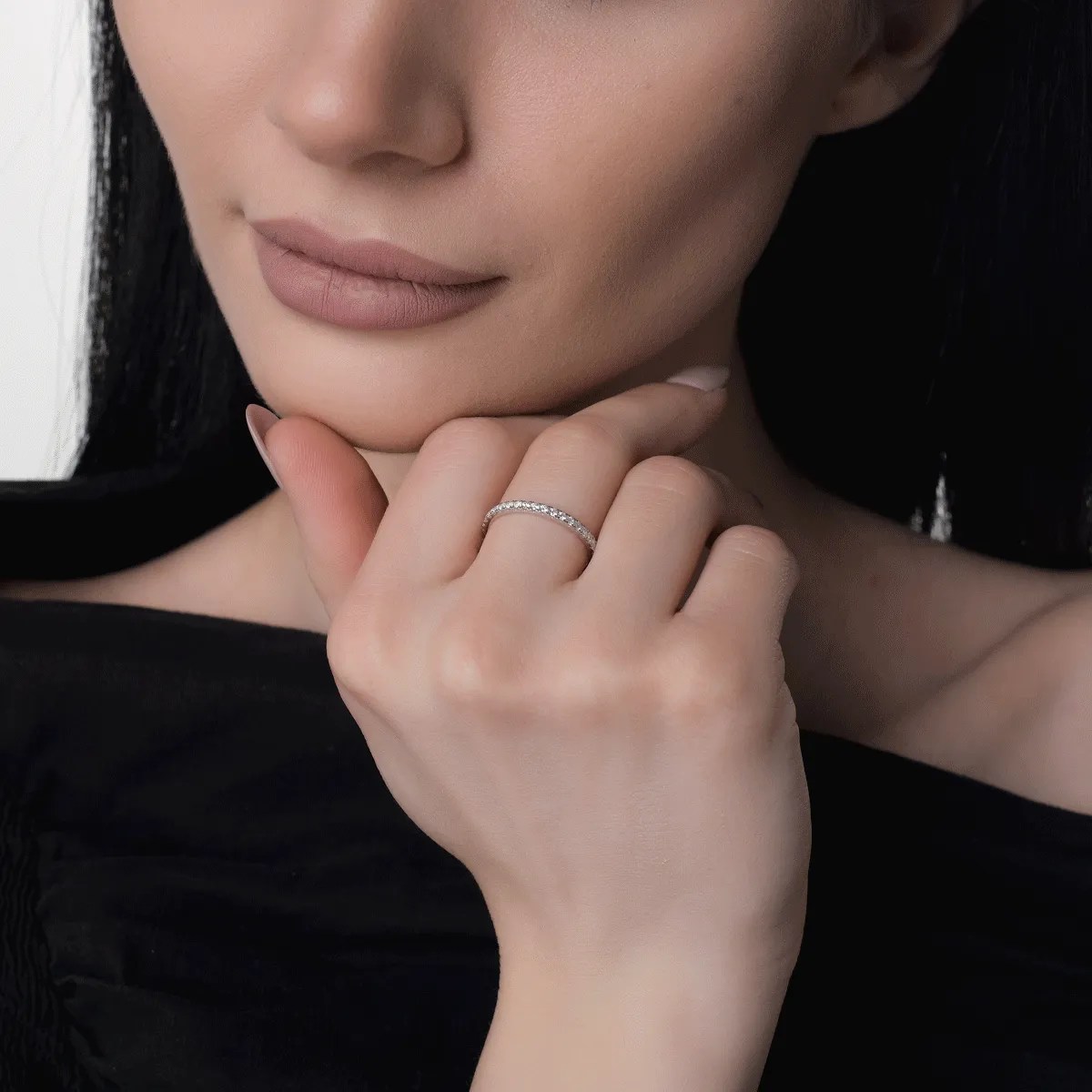 Inel eternity aur alb cu diamante 0.48ct Inel eternity aur alb cu diamante 0.48ct