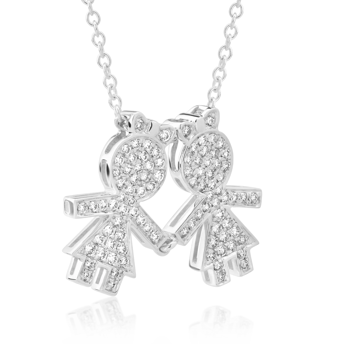 Lanț aur alb cu pandantiv diamante 0.32ct Lanț aur alb cu pandantiv diamante 0.32ct