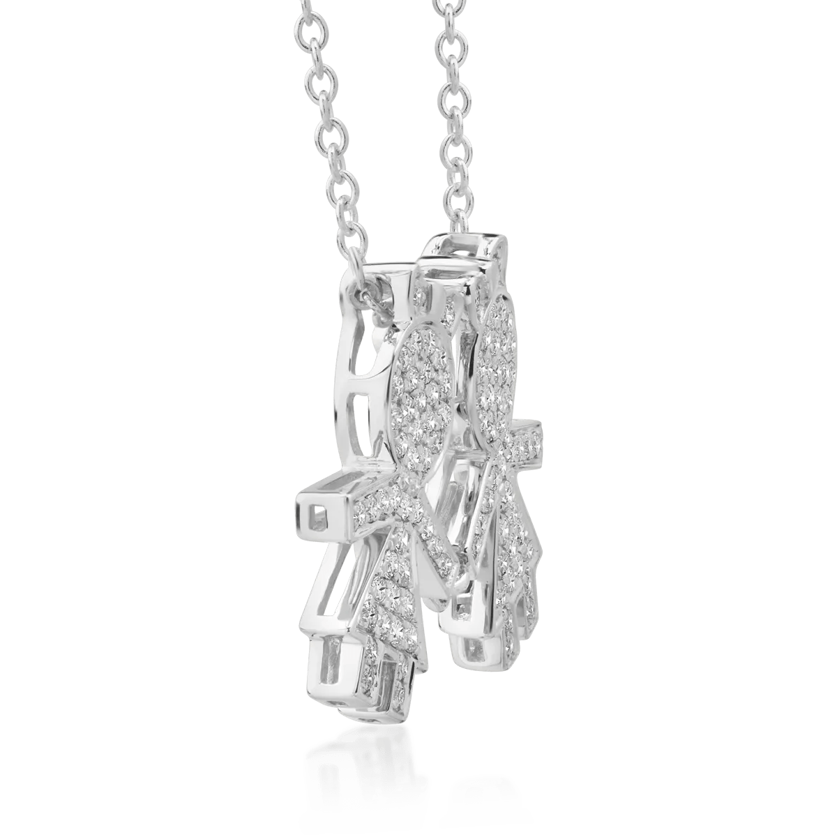 Lanț aur alb cu pandantiv diamante 0.32ct Lanț aur alb cu pandantiv diamante 0.32ct