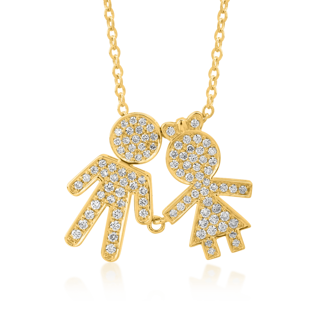 Lănțișor cu pandantiv din aur galben și diamante de 0.33ct Lănțișor cu pandantiv din aur galben și diamante de 0.33ct