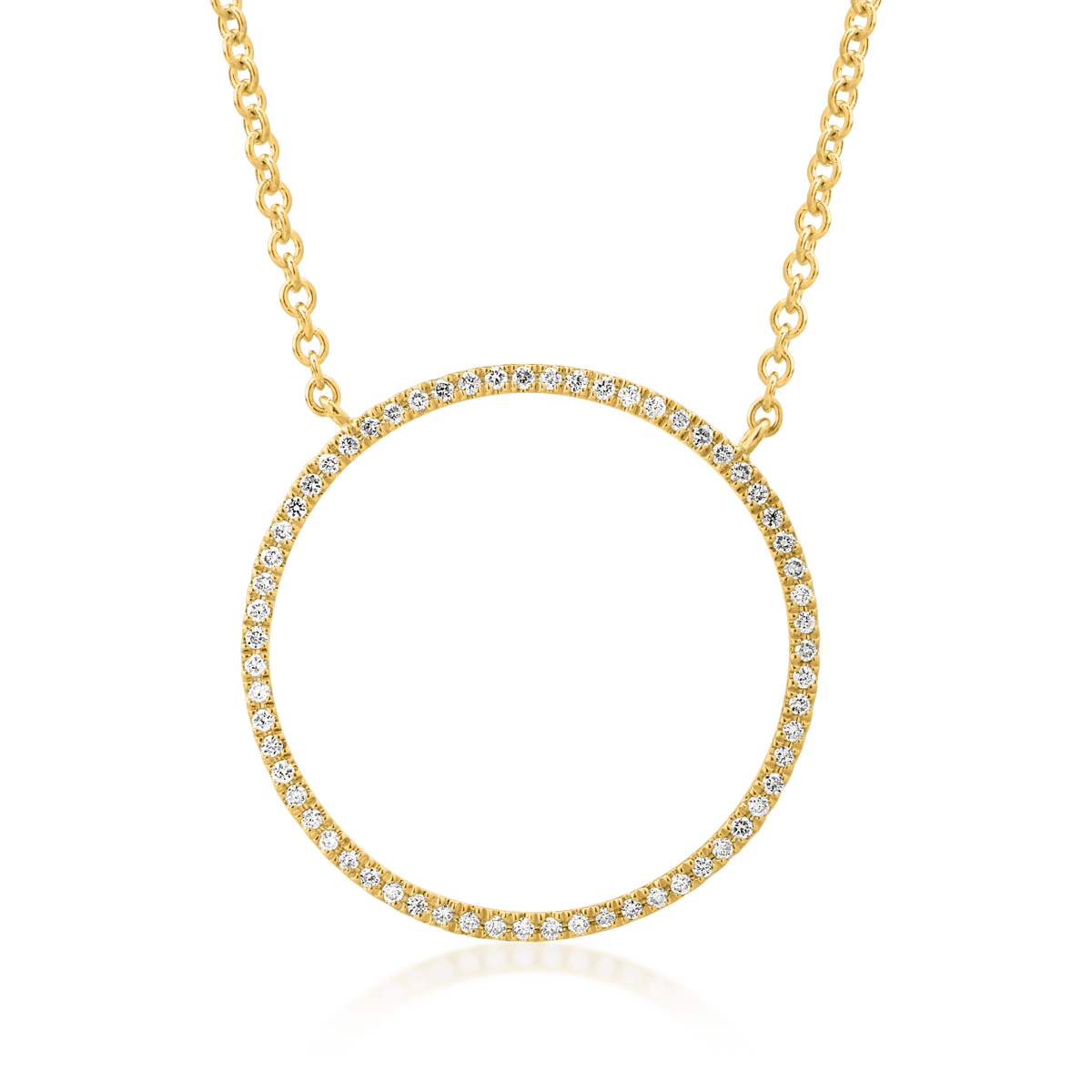 Lanț cu pandantiv din aur galben și diamante de 0.12ct Lanț cu pandantiv din aur galben și diamante de 0.12ct