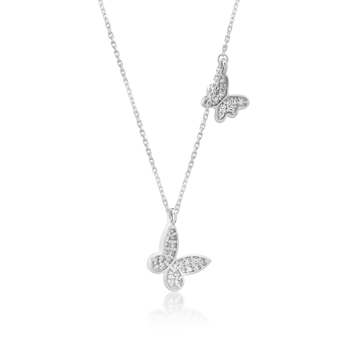 Lanț aur alb & diamant 0.1ct elegant Lanț aur alb & diamant 0.1ct elegant