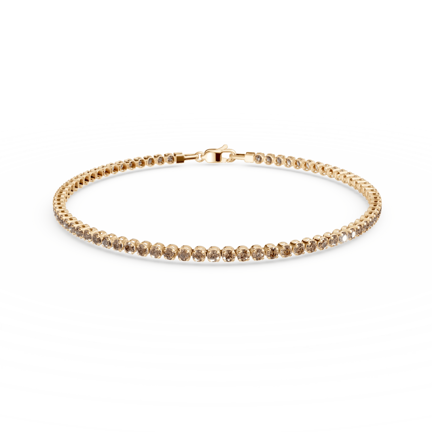Brățară tennis din aur galben cu zirconia maro Brățară tennis din aur galben cu zirconia maro