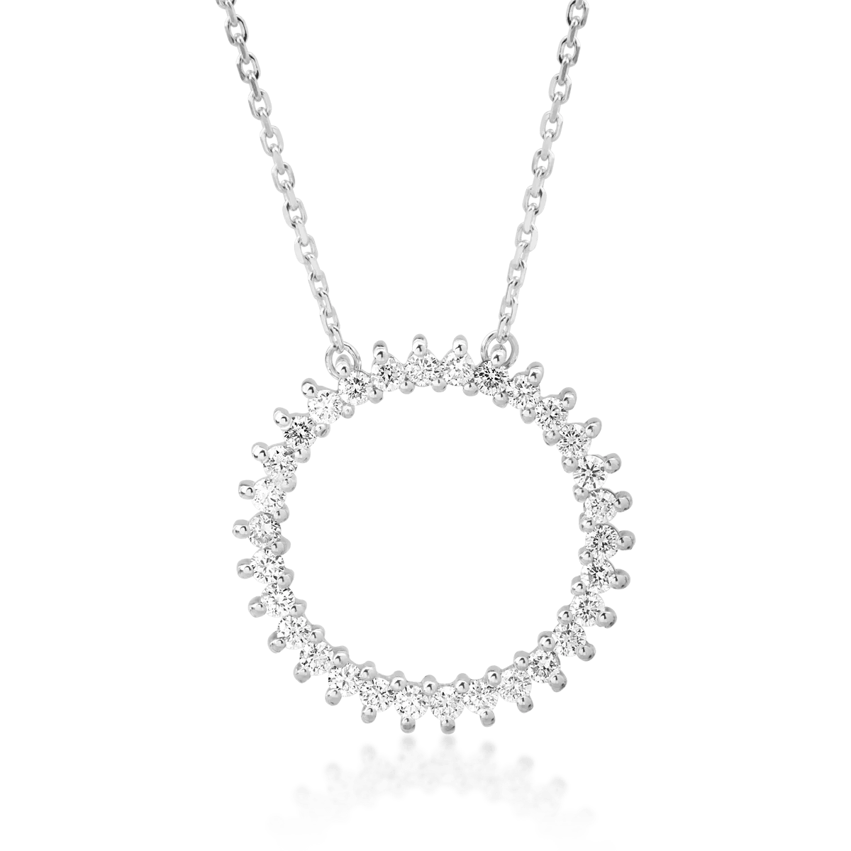 Lanț cu pandantiv din aur alb, diamante de 0.53ct Lanț cu pandantiv din aur alb, diamante de 0.53ct