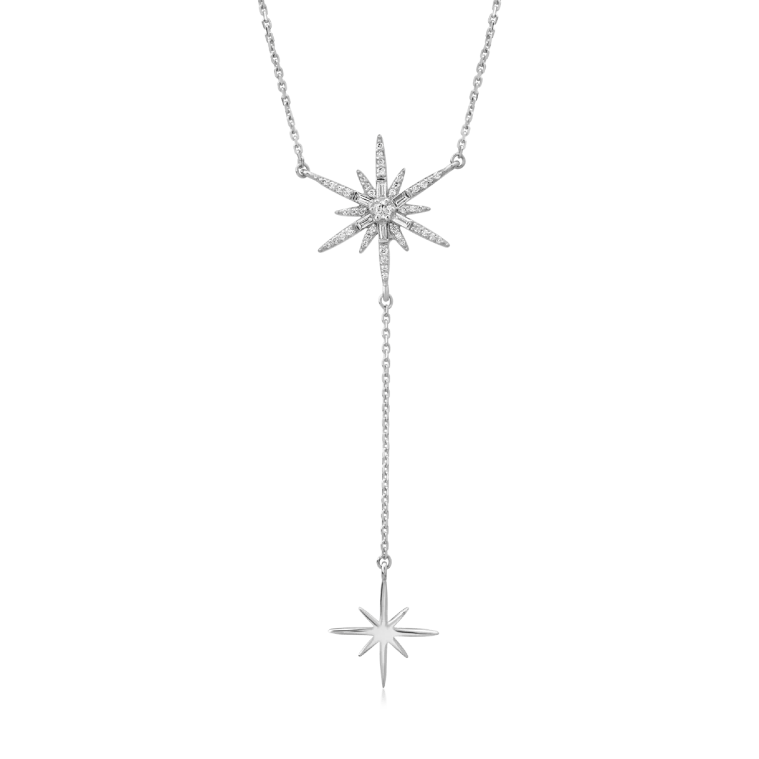 Lănțișor cu pandantiv din aur alb și diamante de 0.26ct Lănțișor cu pandantiv din aur alb și diamante de 0.26ct