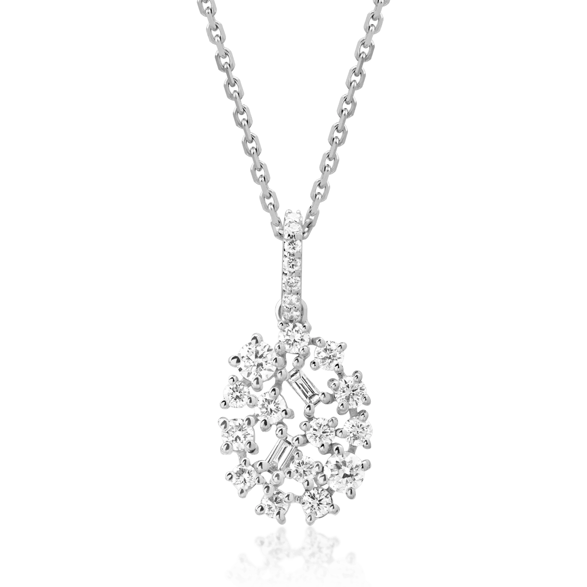 Lanț cu pandantiv din aur alb, diamante de 0.38ct Lanț cu pandantiv din aur alb, diamante de 0.38ct