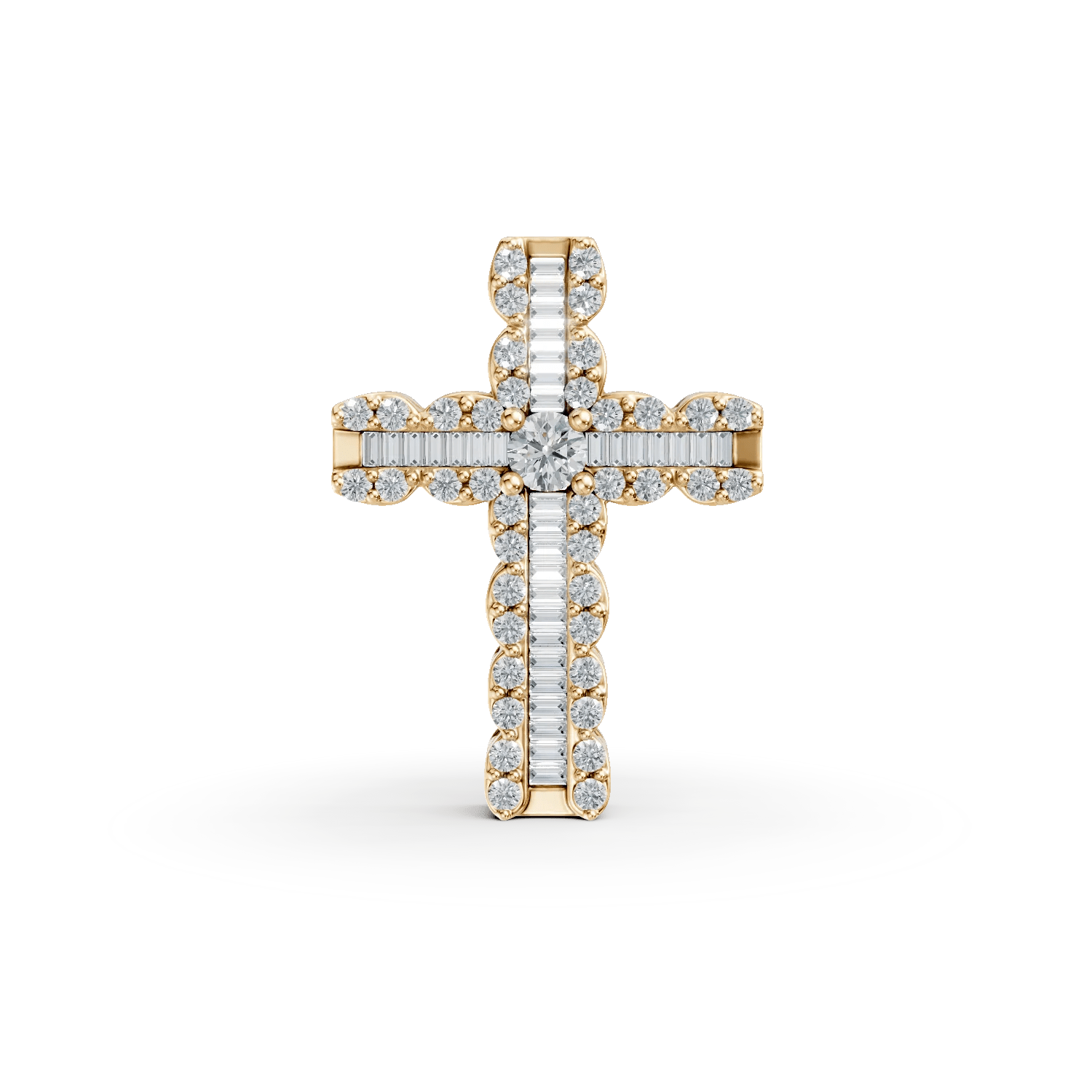 Pandantiv din aur galben cu diamante de 0.56ct Pandantiv din aur galben cu diamante de 0.56ct