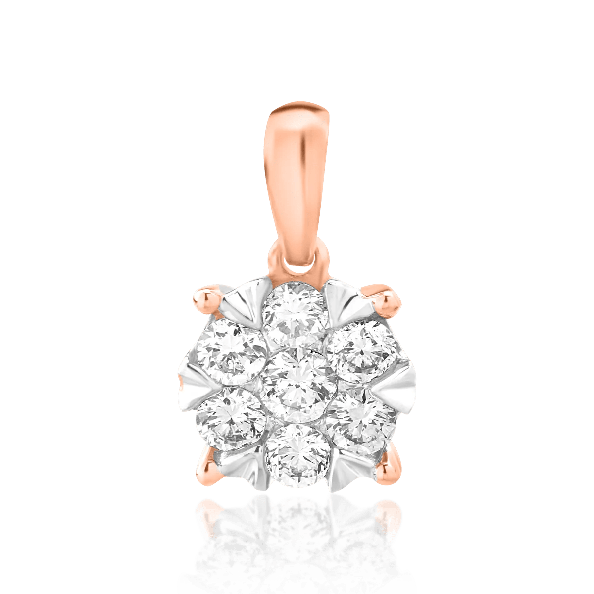 Pandantiv din aur alb-roz cu diamante de 0.25ct Pandantiv din aur alb-roz cu diamante de 0.25ct