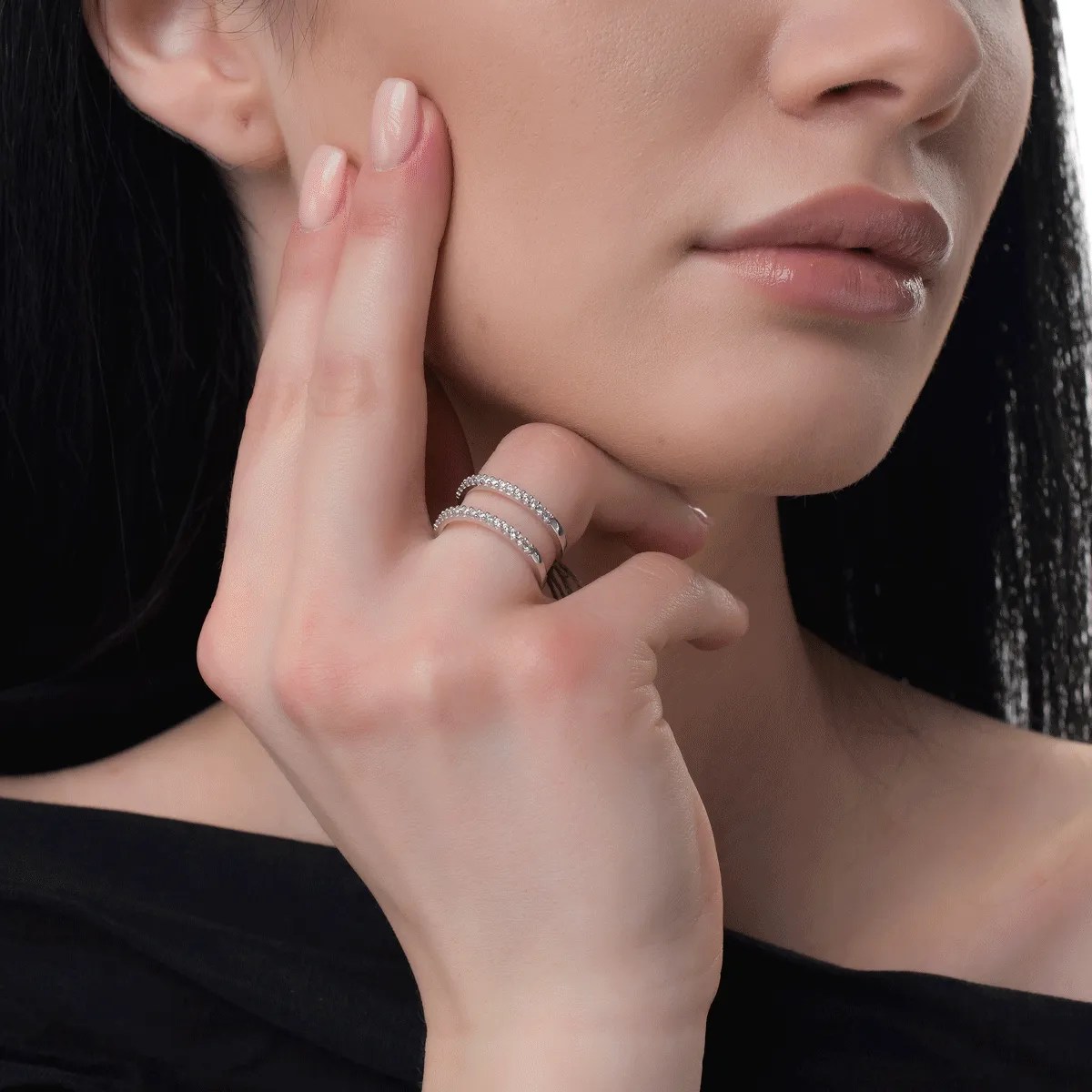 Inel din aur alb elegant Inel din aur alb elegant