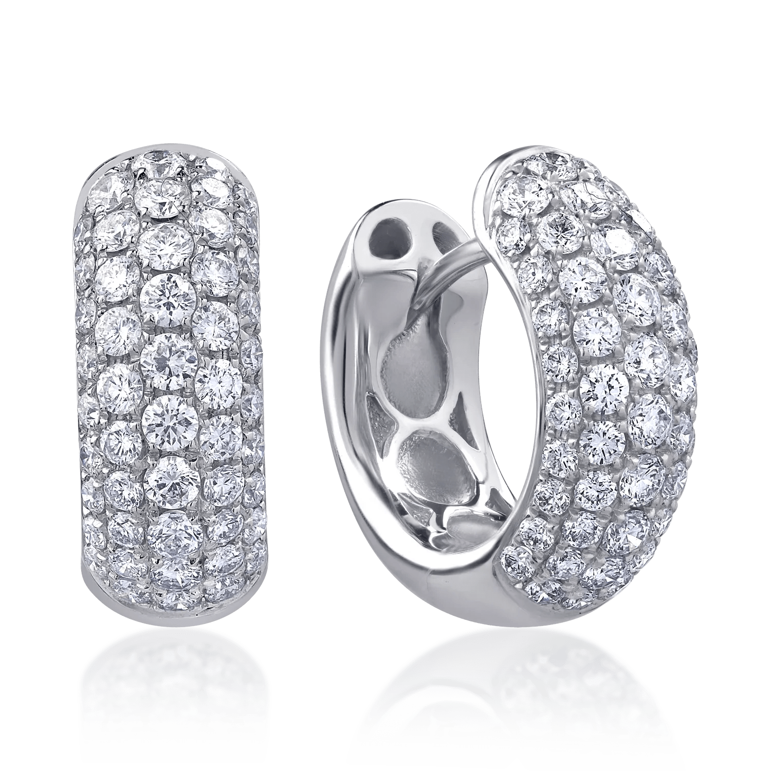 Cercei din aur alb cu diamante de 1.06ct Cercei din aur alb cu diamante de 1.06ct