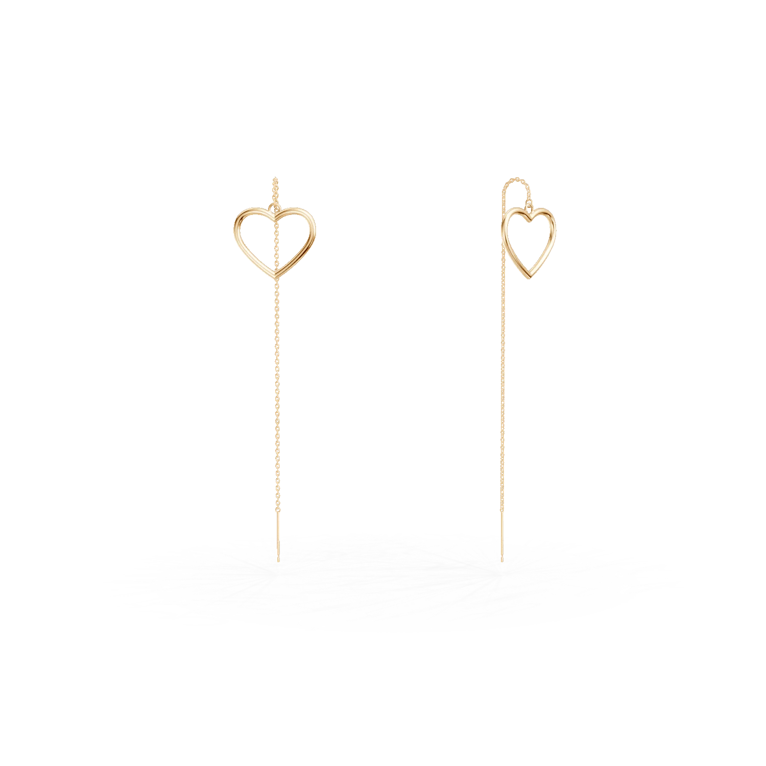 Cercei inimioare din aur galben Cercei inimioare din aur galben