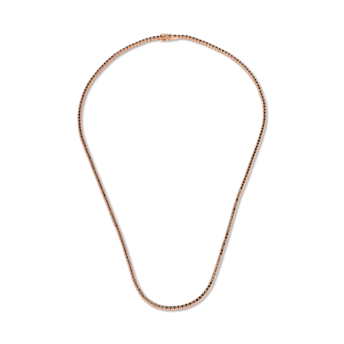 Colier tennis din aur roz, cu diamante negre, 2.4ct Colier tennis din aur roz, cu diamante negre, 2.4ct