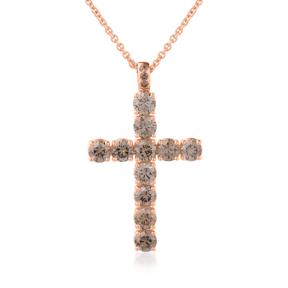 Lanț cu pandantiv din aur roz cu diamante maro de 4.58ct Lanț cu pandantiv din aur roz cu diamante maro de 4.58ct