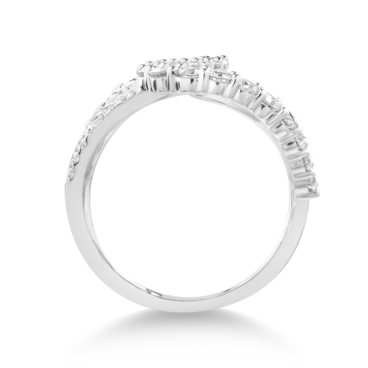 Inel geometric din aur alb cu diamante de 1.65ct Inel geometric din aur alb cu diamante de 1.65ct