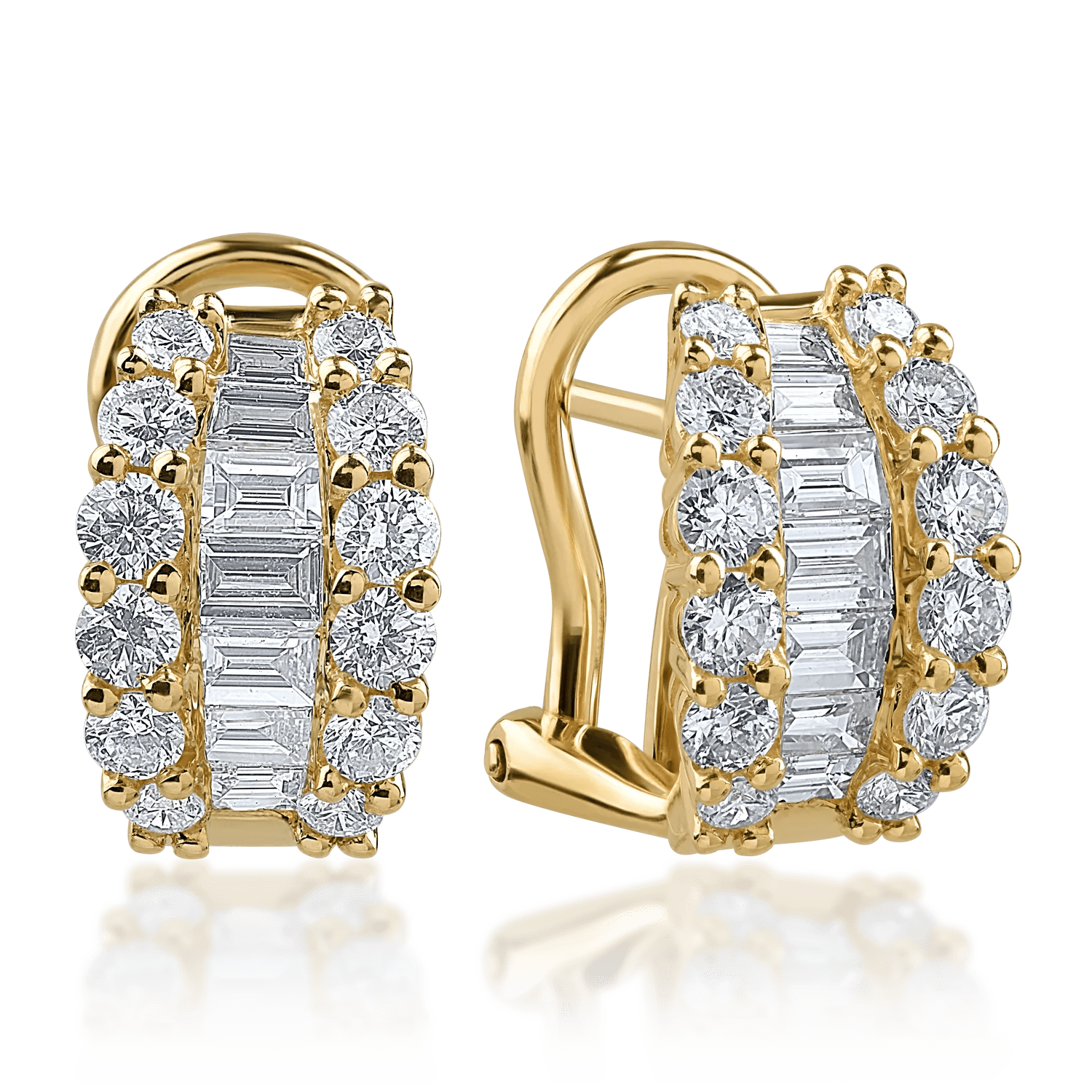 Cercei din aur galben cu diamante de 1.3ct Cercei din aur galben cu diamante de 1.3ct