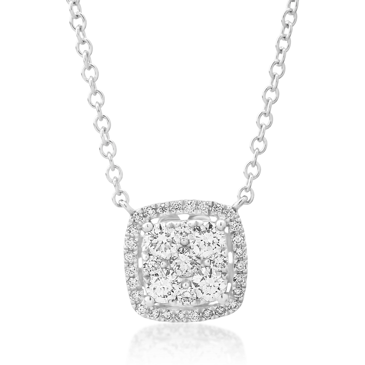 Lanț cu pandantiv din aur alb, 0.48ct diamante Lanț cu pandantiv din aur alb, 0.48ct diamante
